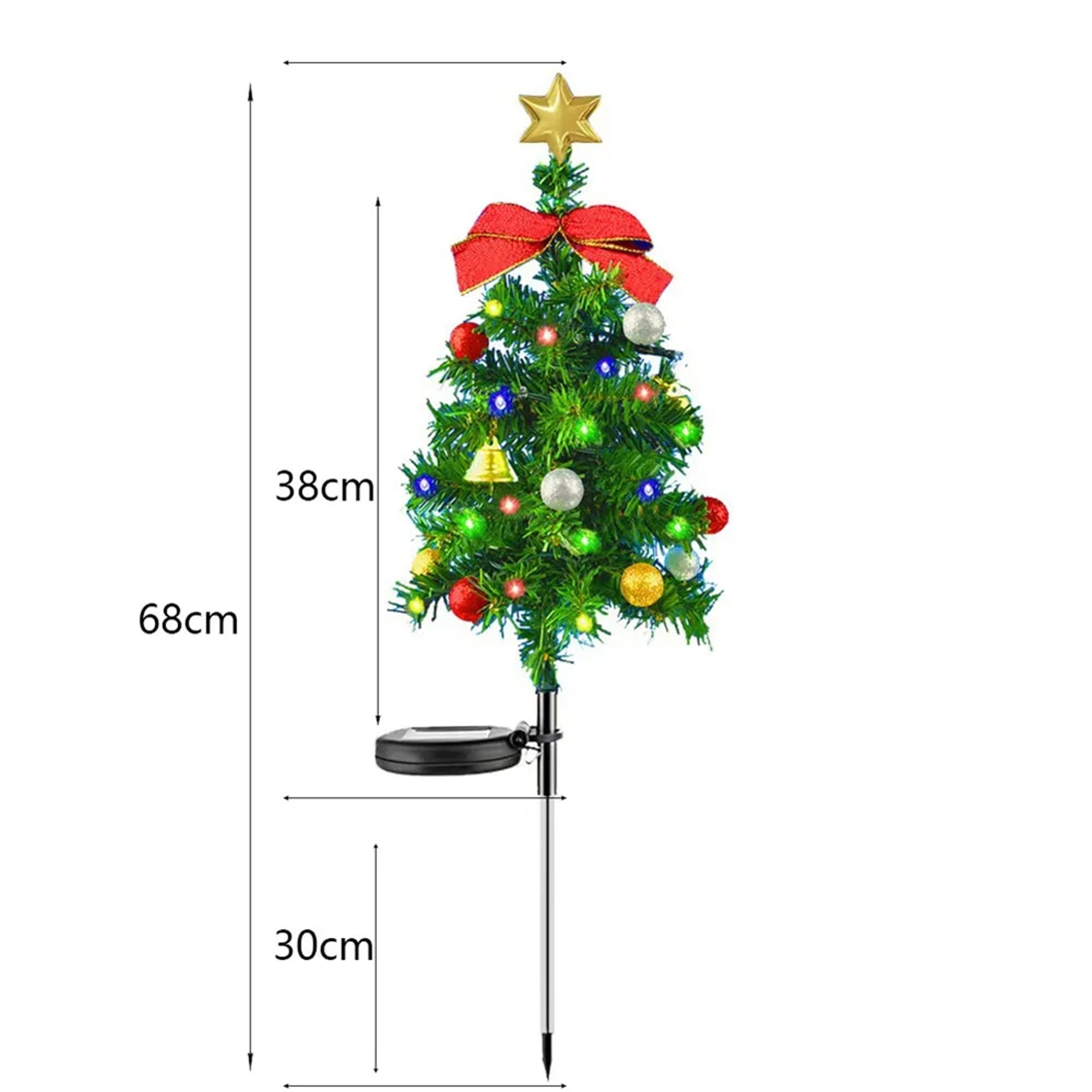 Christmas Tree Solar Lights Outdoor Waterproof LED Garden Lawn Landscape Festive Decorative 2