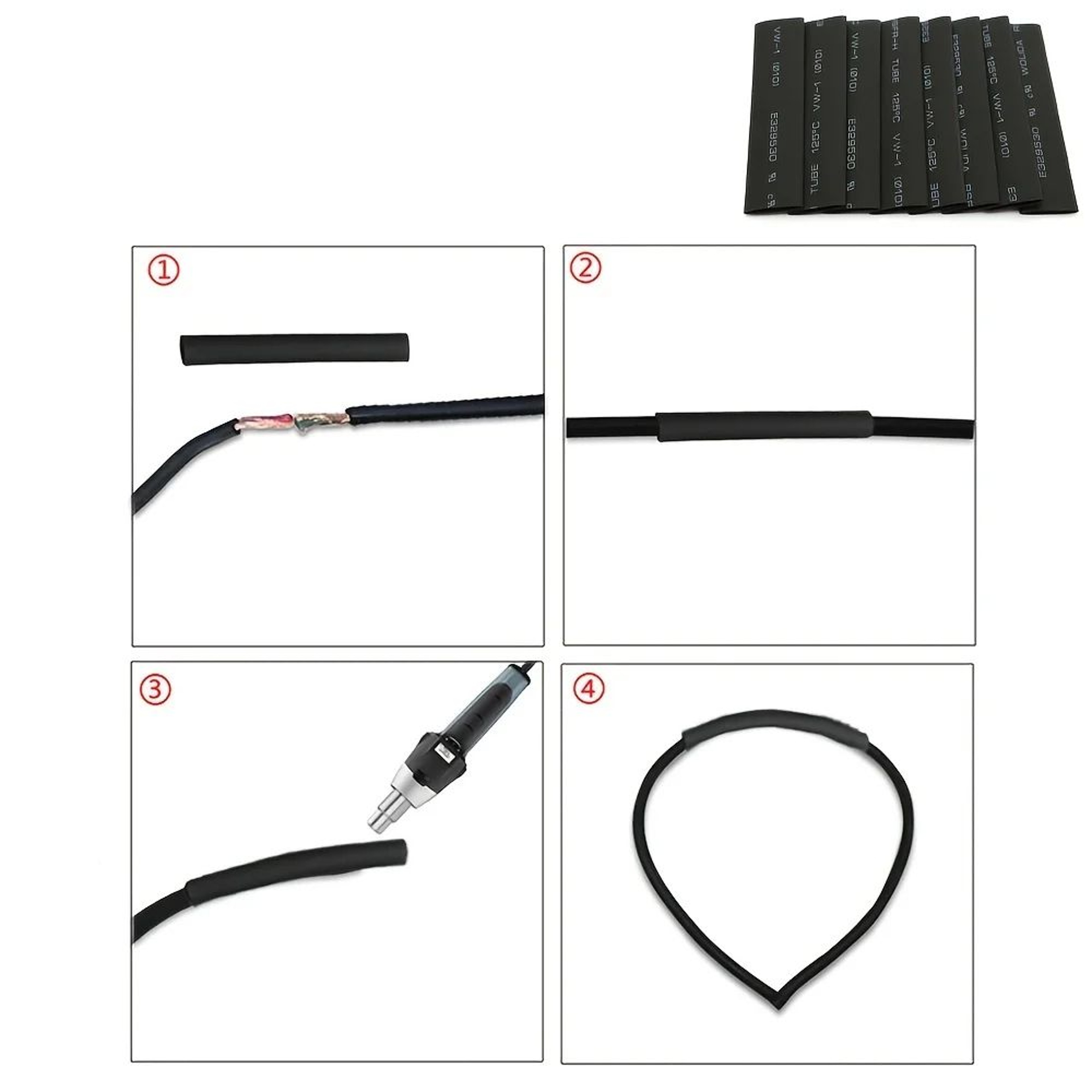 127Pcs Heat Shrink Tube Kit  Waterproof Electrical Wire Wrap Cable Sleeving For Flashlight  DIY Rep 1