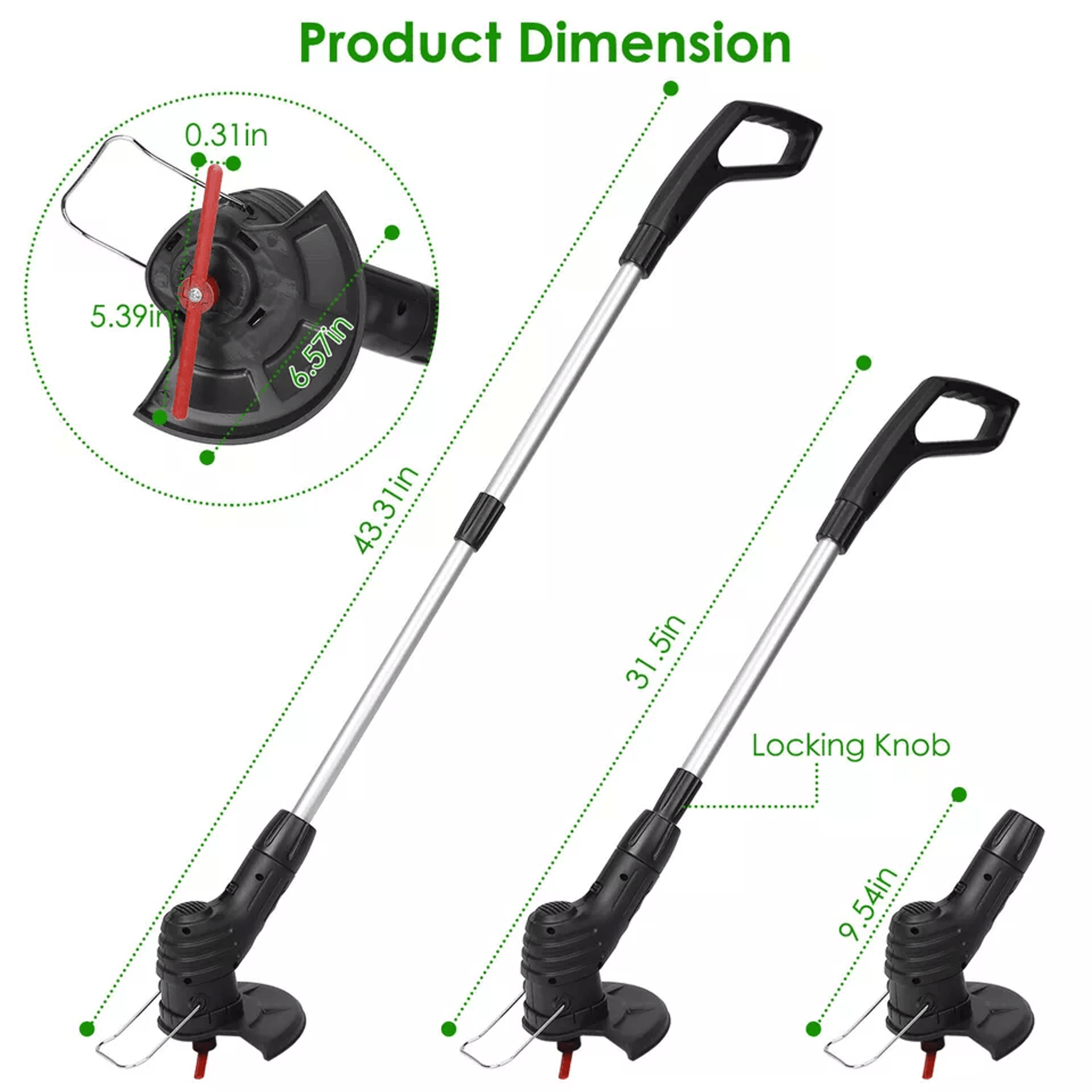 Electric Weed Grass String Trimmer Mower Portable Garden Lawn Grass Edger With Rechargeable Battery
