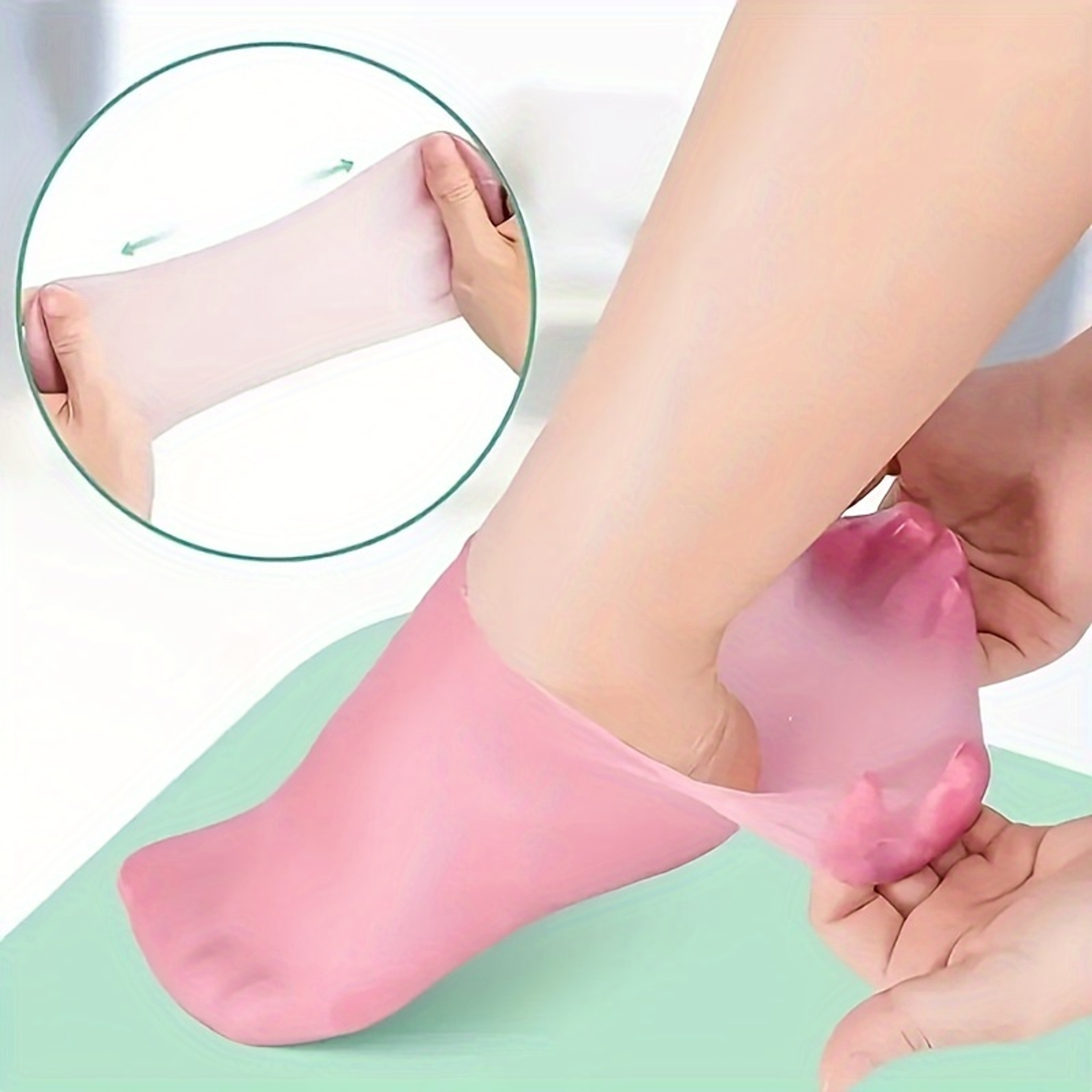 Silicone Gel Moisturizing Foot Socks for Dry Cracked Heels Hydrating Spa Treatments – view 1
