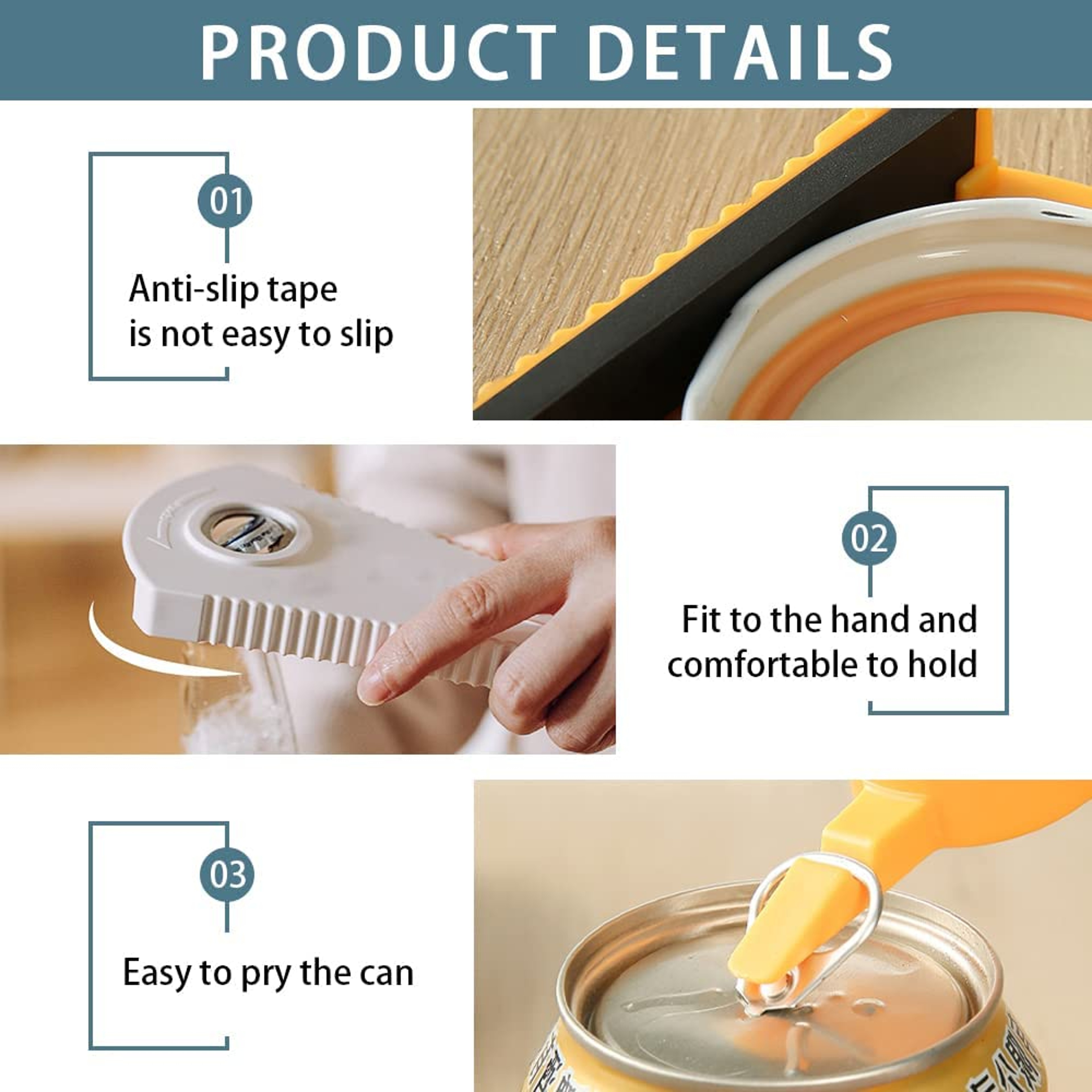 EasyGrip Multi Lid Opener for Jars, Bottles & Cans – view 4