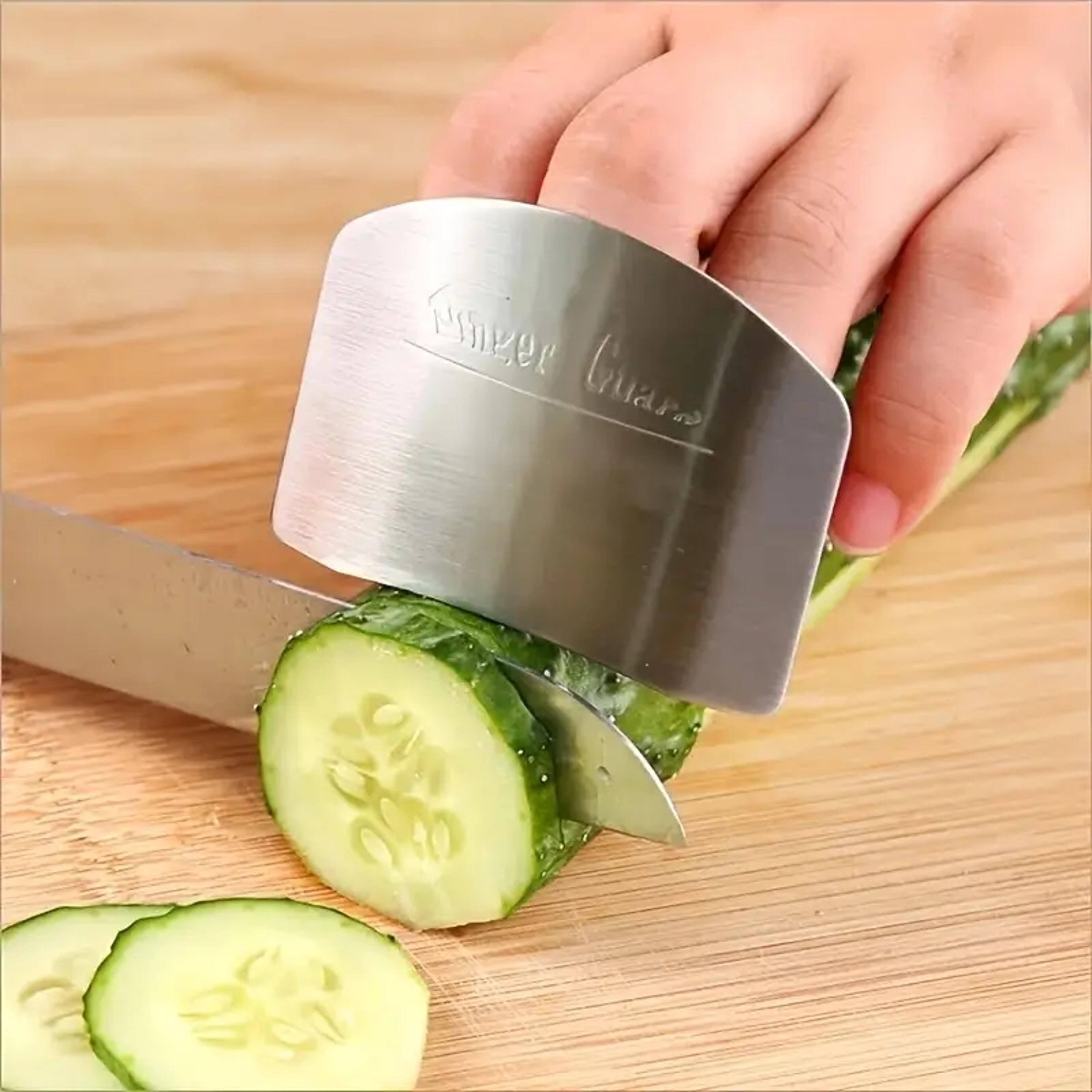 Safe Slice Stainless Steel Finger Guard For Vegetable Cutting And Kitchen Prep 0
