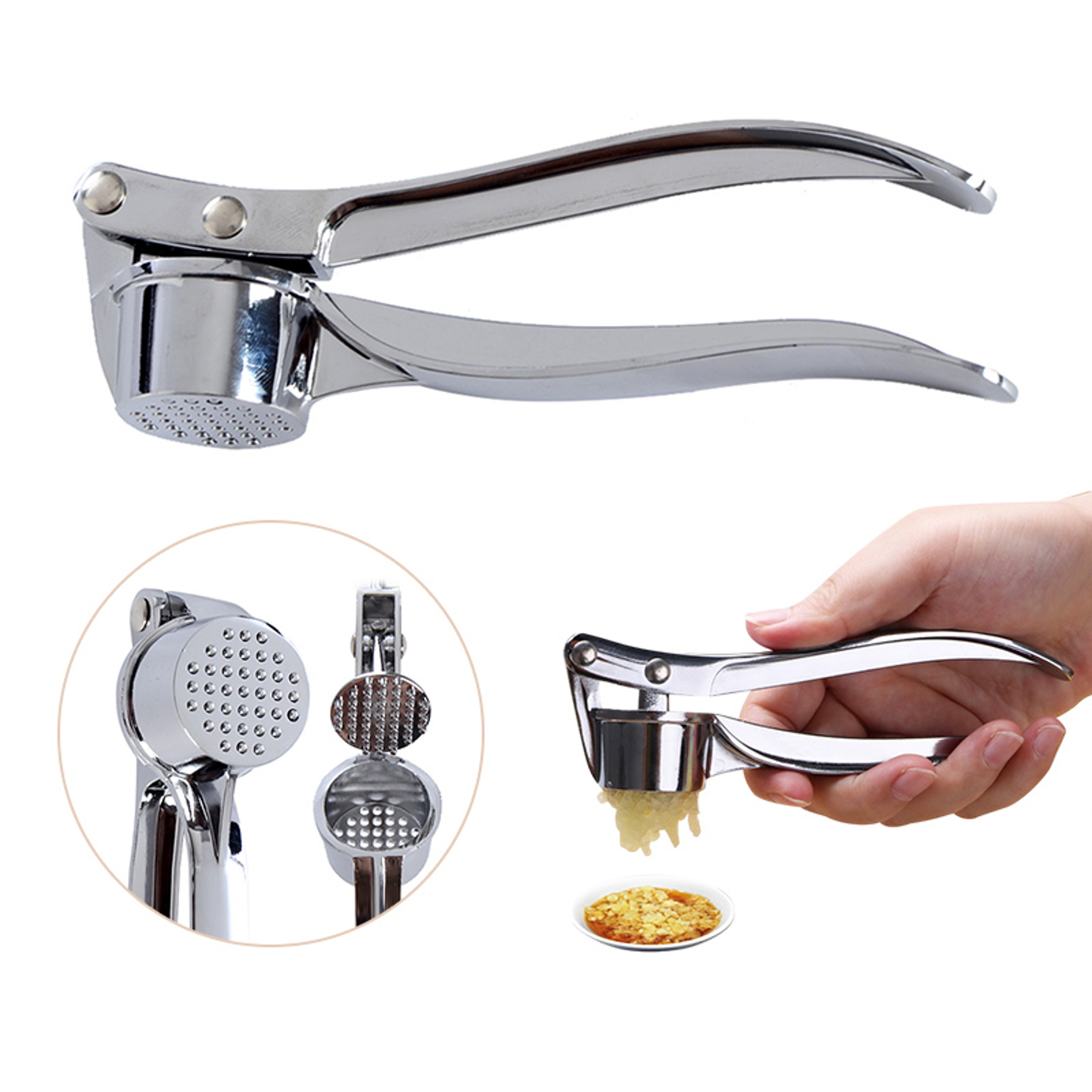 Stainless Steel Garlic Press Mincer Easy Crush Garlic Crusher For Fast Kitchen Prep 1