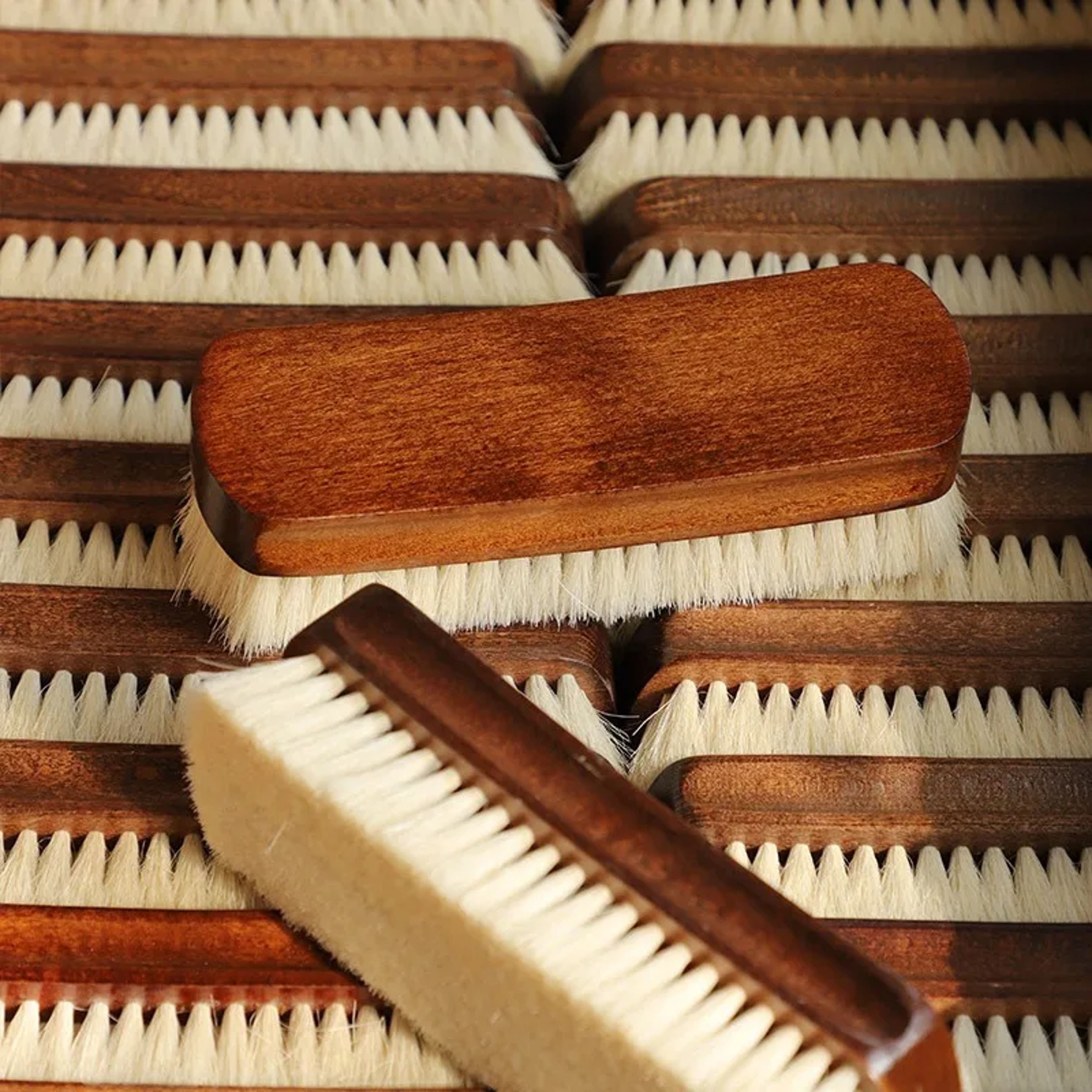 Premium Horsehair Shoe Brush With Wooden Handle For Leather Shoes Boots  Shoe Polish Care 1