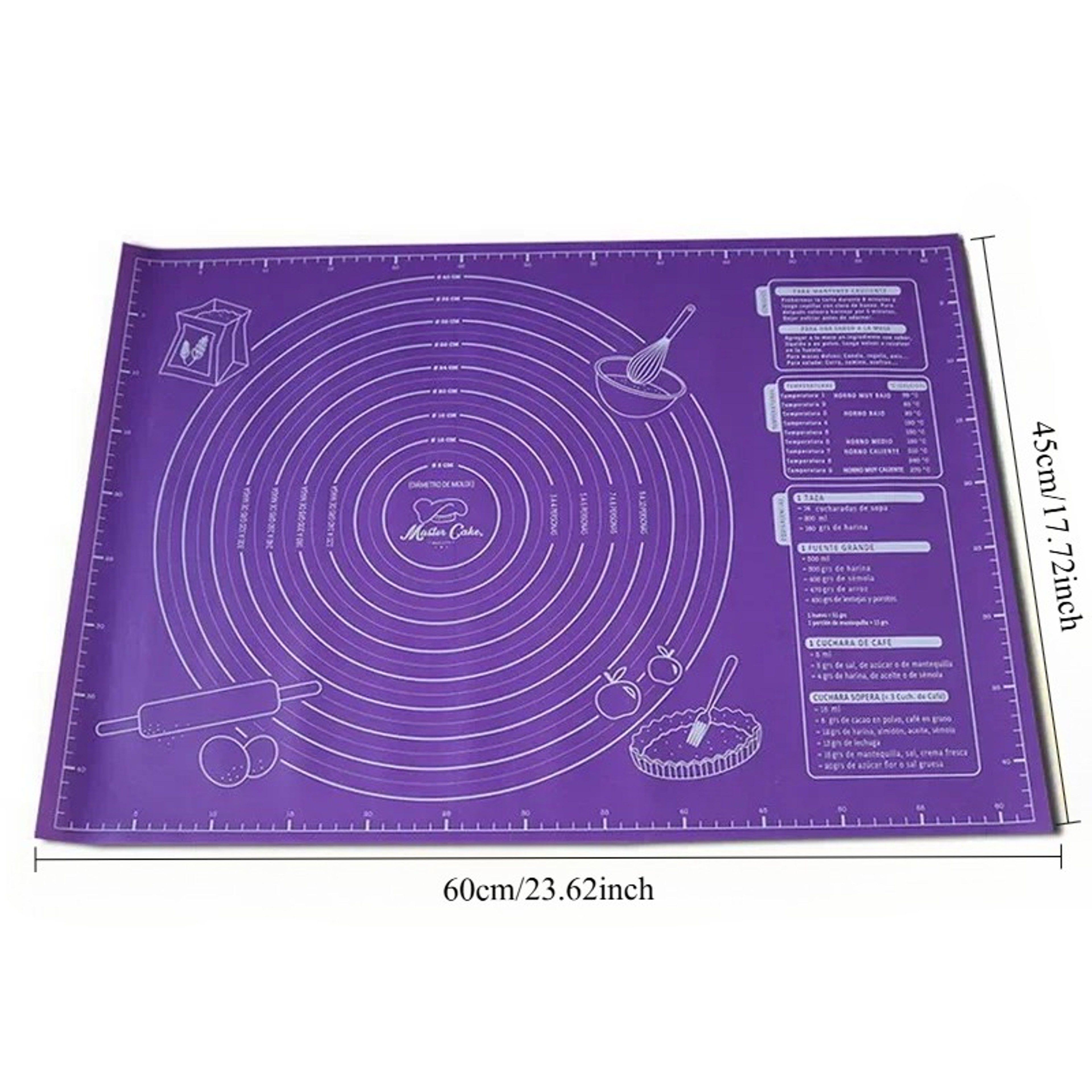 Non Stick Silicone Pastry Mat For Baking Dough Rolling  Kitchen Prep 5