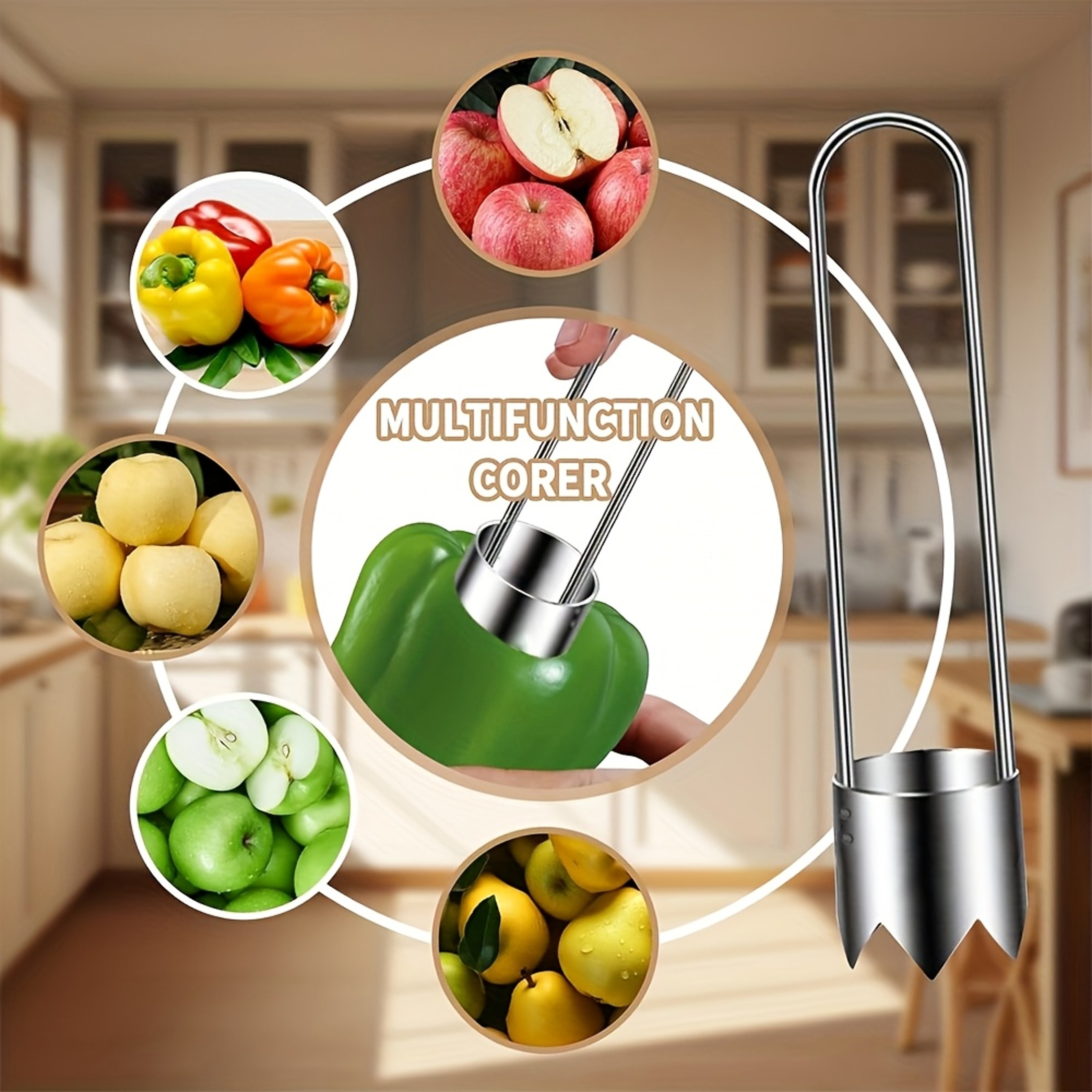 Precision Stainless Steel Apple Corer  Vegetable Core Remover Tool 4