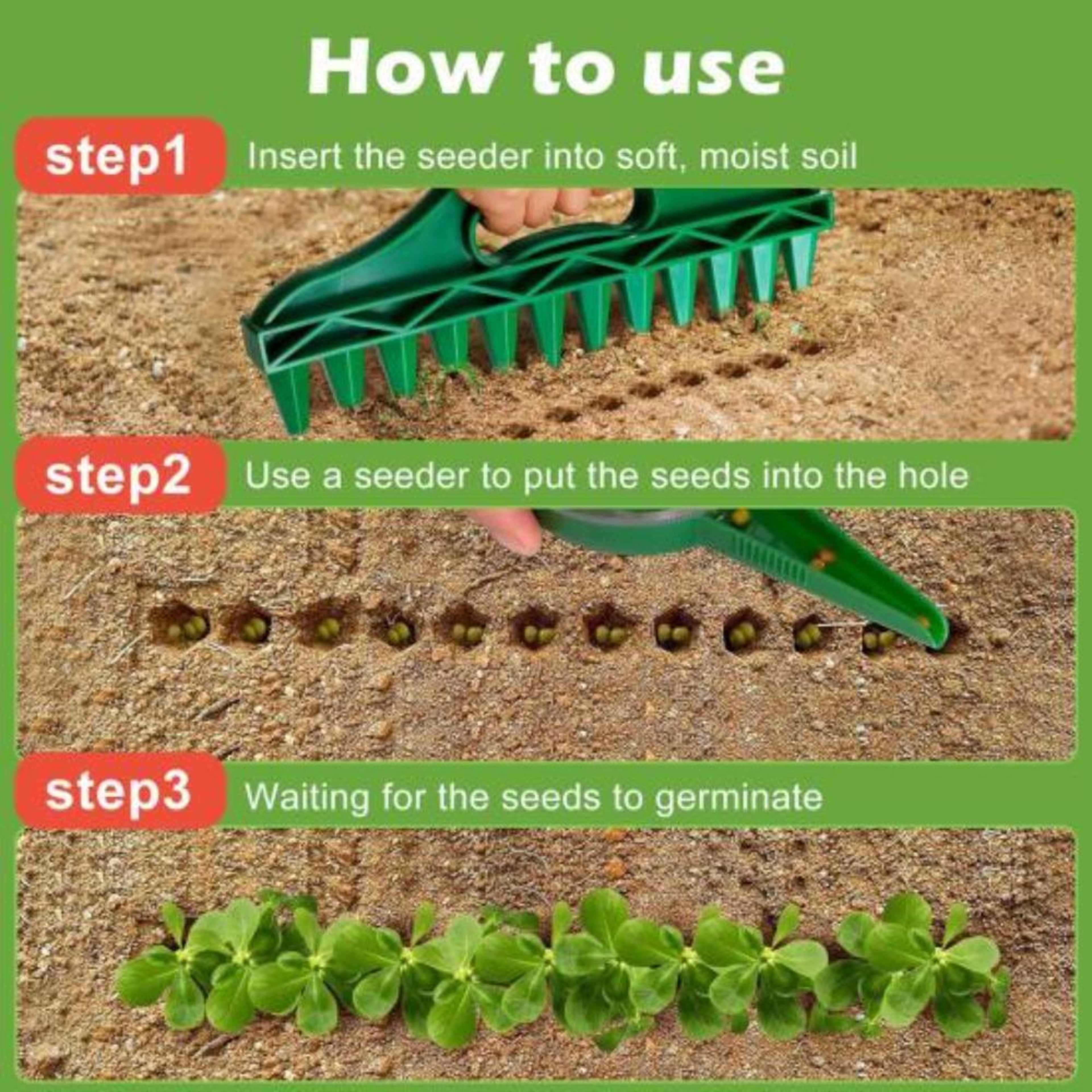 Precision Garden Seed Sower  Soil Punch Tool For Easy Planting 1