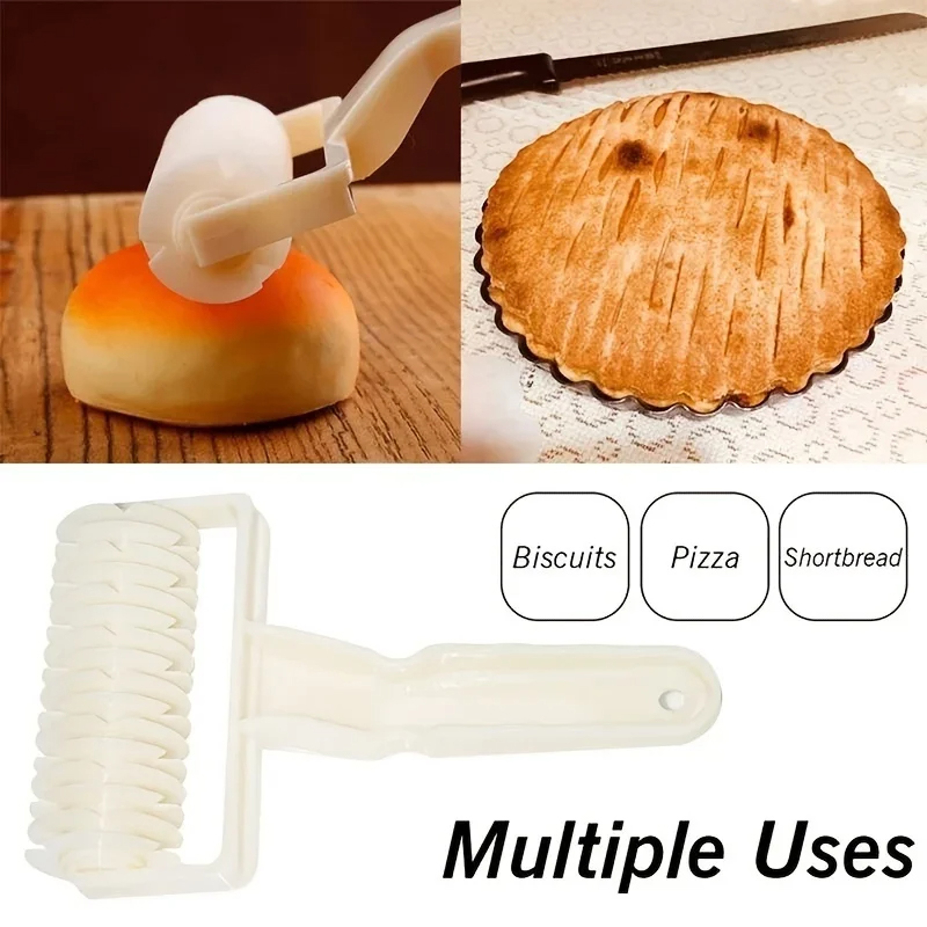 Easy Lattice Pastry Roller & Dough Docker Cutter for Pies, Pasta and Baking – view 4
