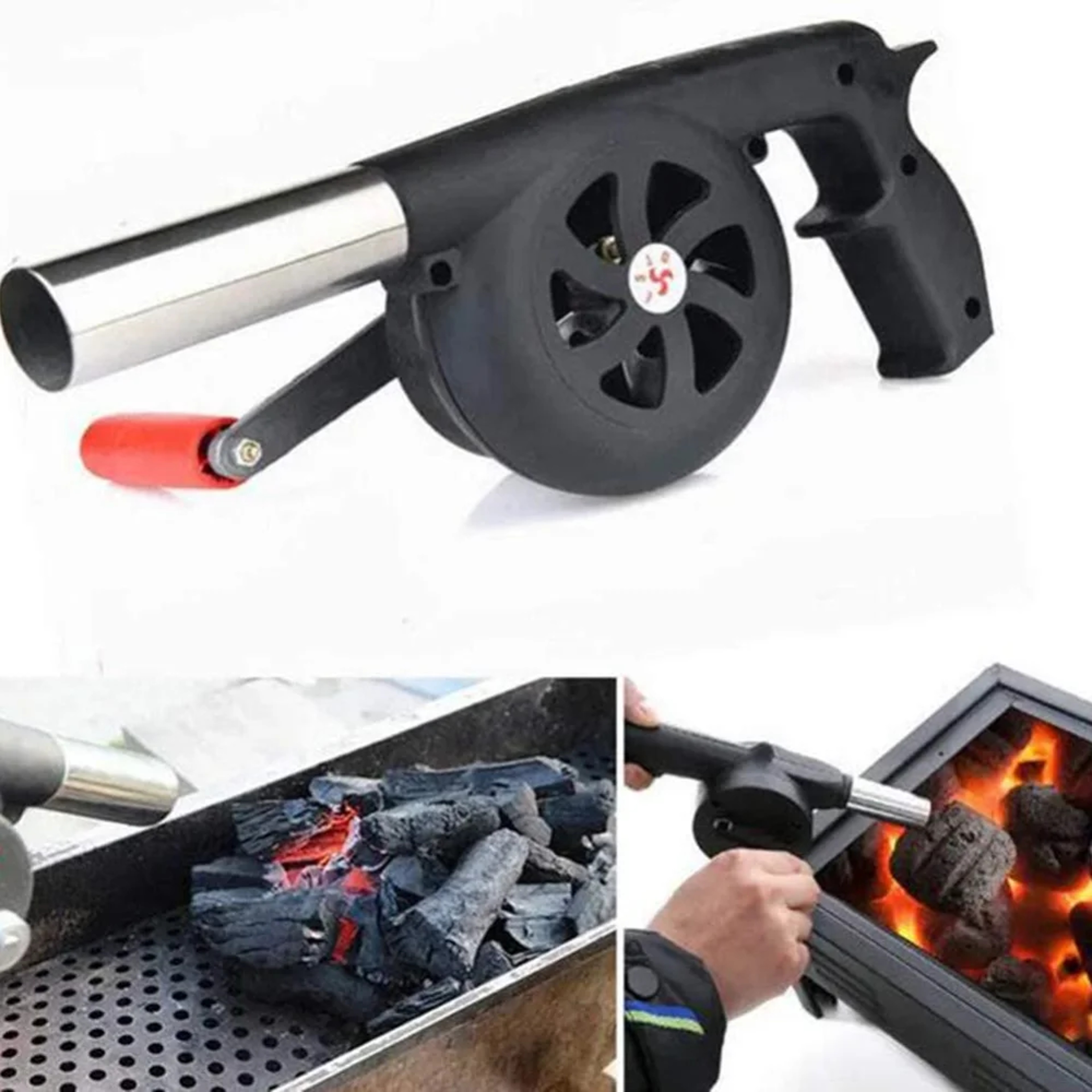 Portable Handheld BBQ Fan  Charcoal Grill Blower Manual Fire Starter Tool For Faster Ignition 1