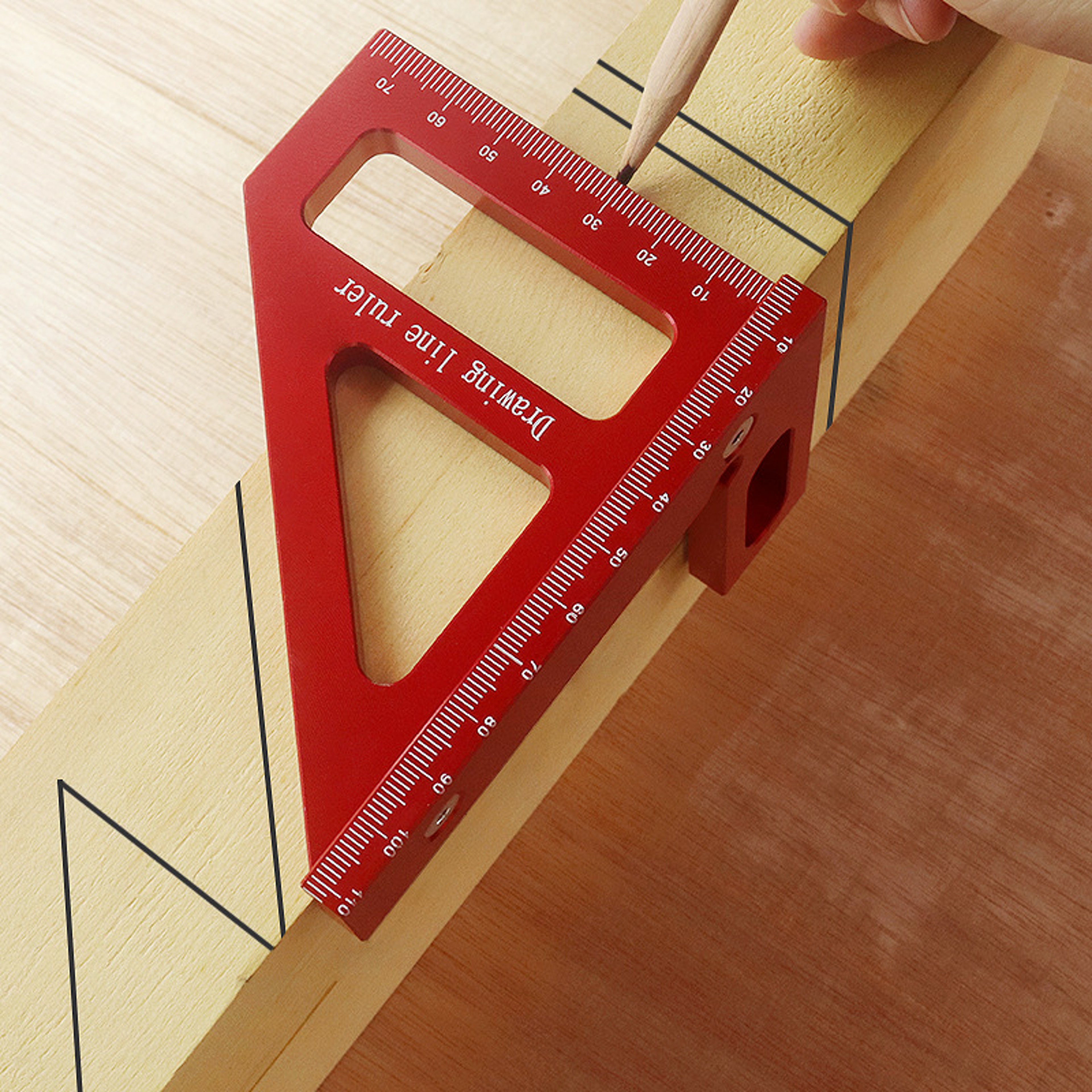PrecisionPro 3D Woodworking Square Protractor  Aluminum Miter Layout Ruler 1