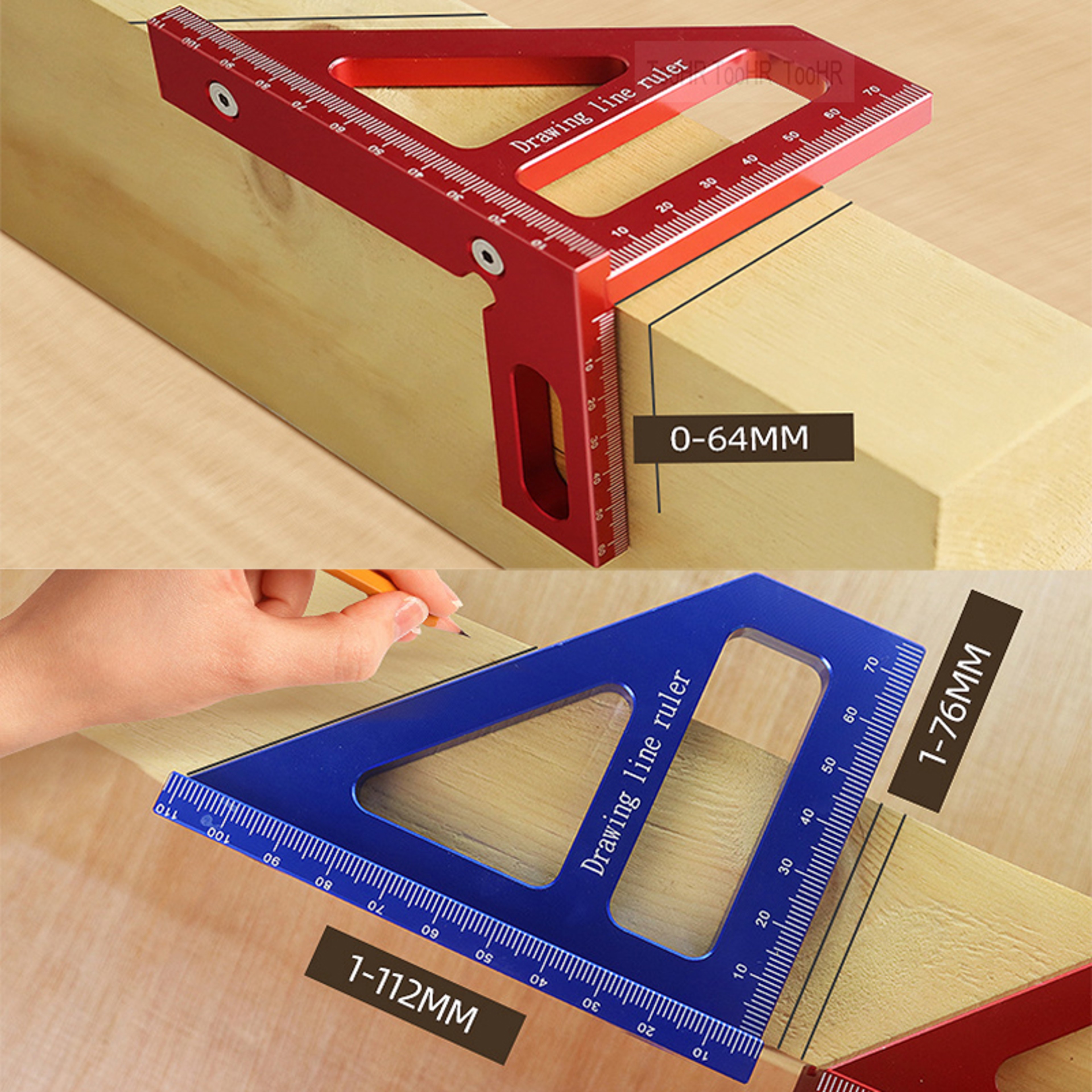 PrecisionPro 3D Woodworking Square Protractor  Aluminum Miter Layout Ruler 2