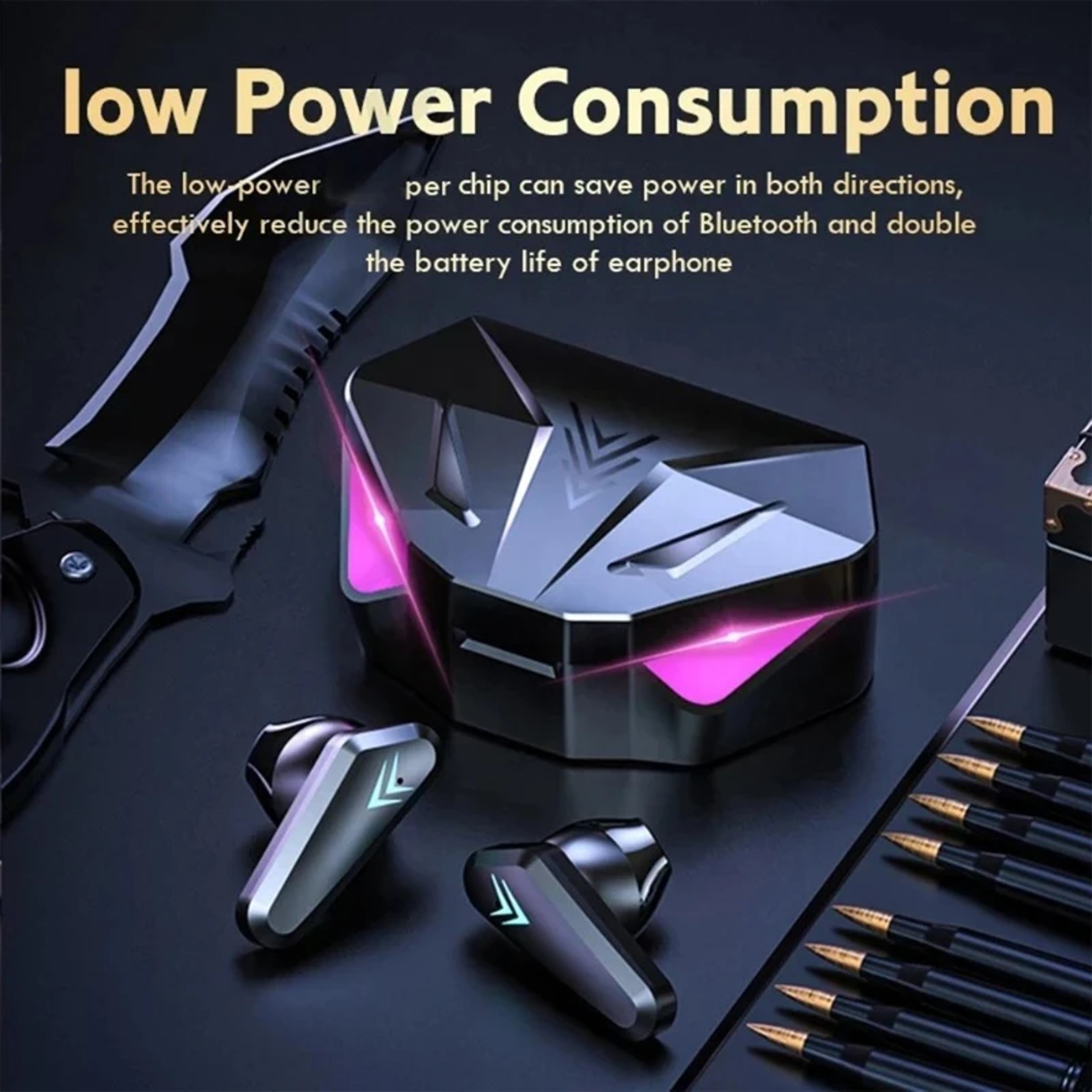 X15 Bluetooth Gaming Earbuds With LED Display  Noise Cancelling Mic 4