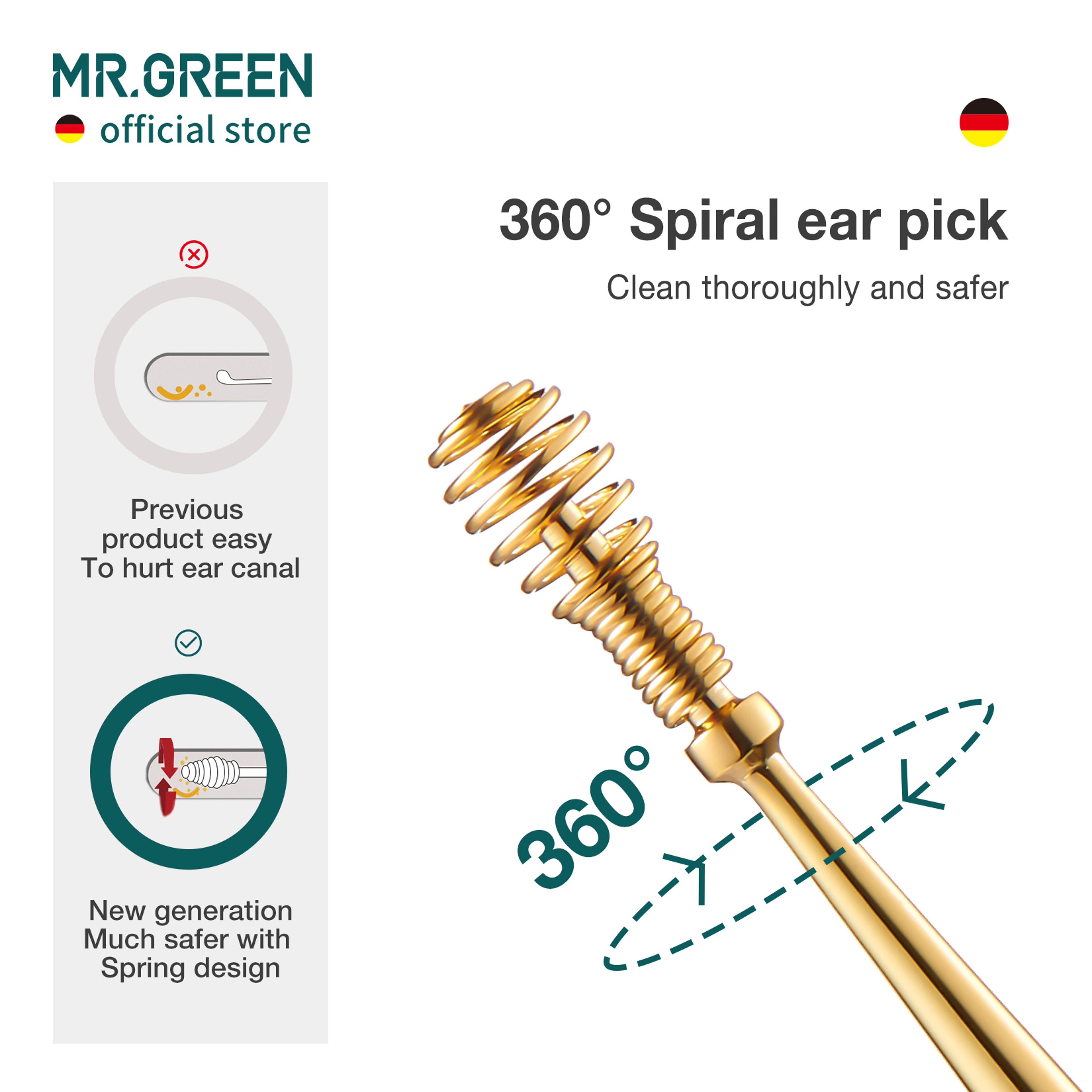 Premium 360 Ear Wax Removal Tool Stainless Steel Spiral Ear Pick For Safe Effective Ear Canal Clean 4