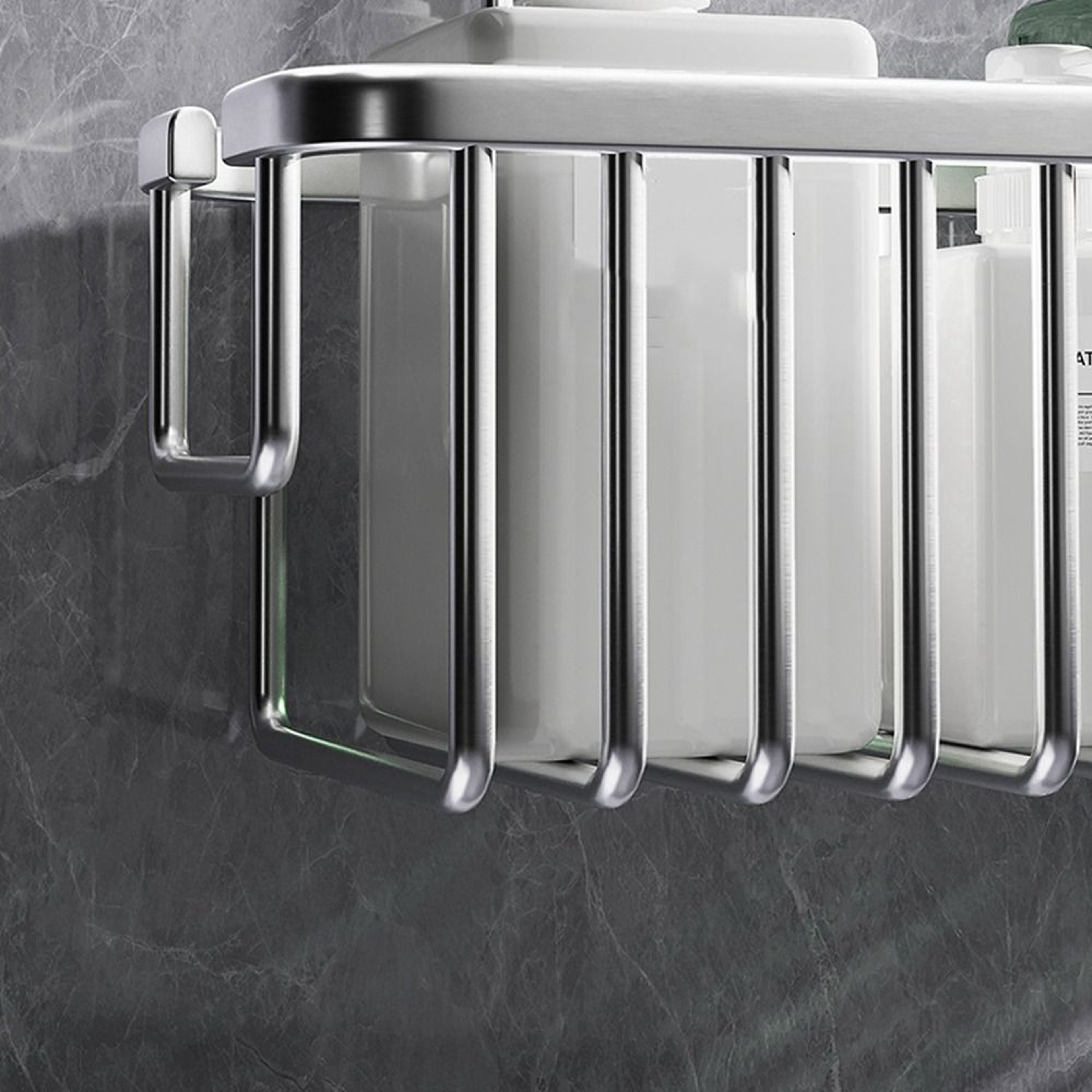 AeroSpace Aluminum Shower Caddy Wall Mounted Bathroom Organizer Shelf 2