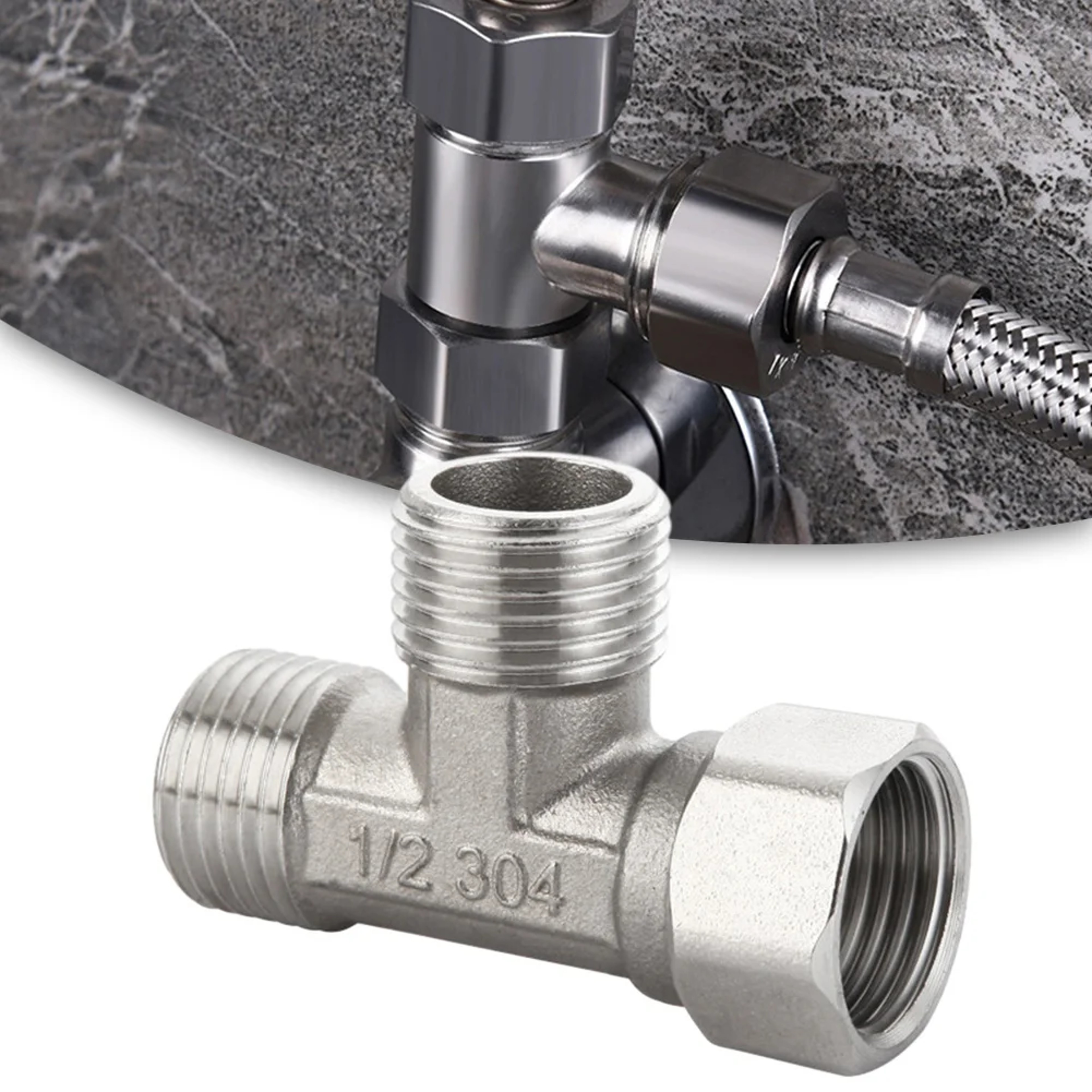 Stainless Steel Three Way Diverter Valve For Bidet Sprayer  Shower Connections 1