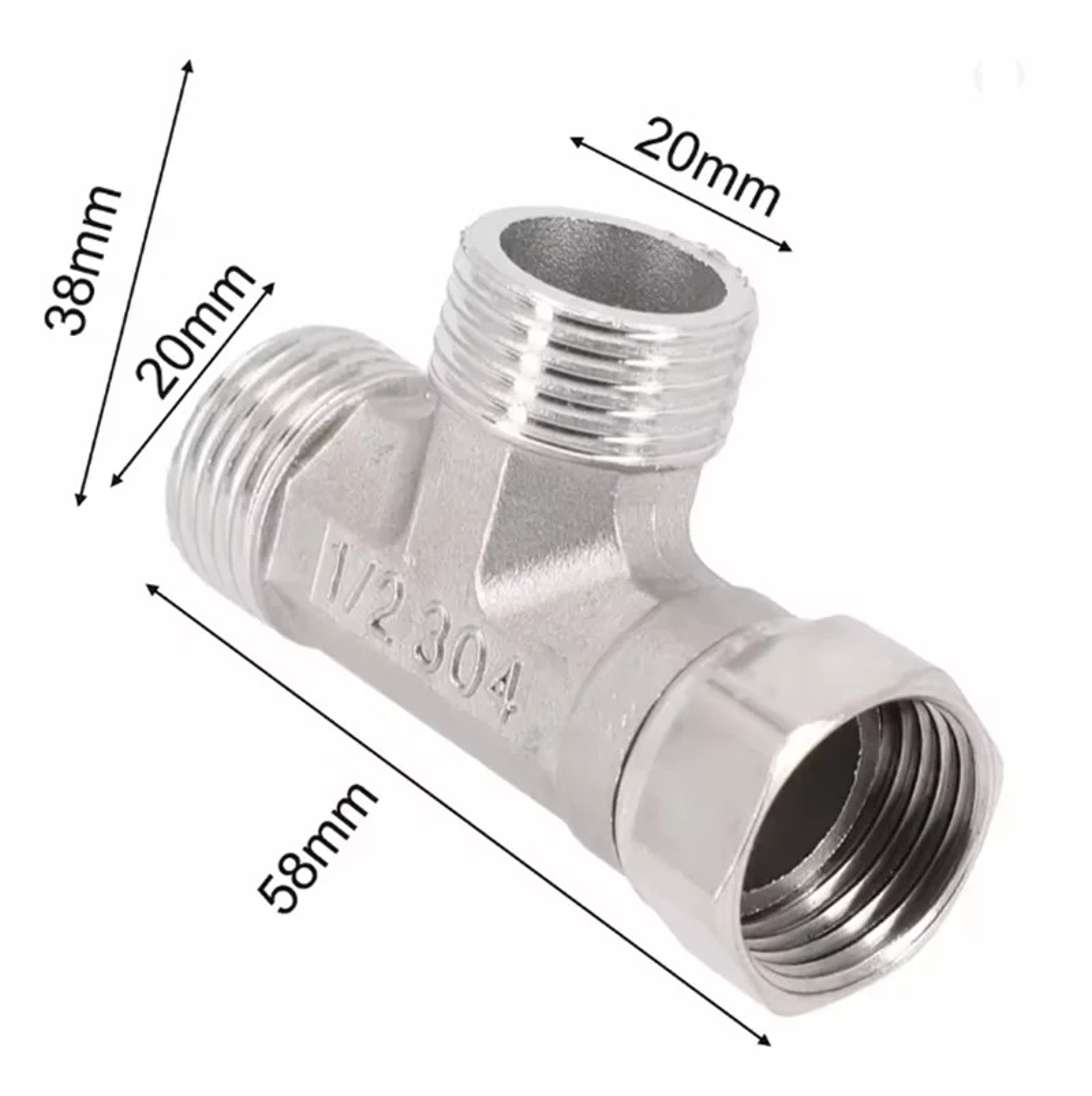 Stainless Steel Three Way Diverter Valve For Bidet Sprayer  Shower Connections 3
