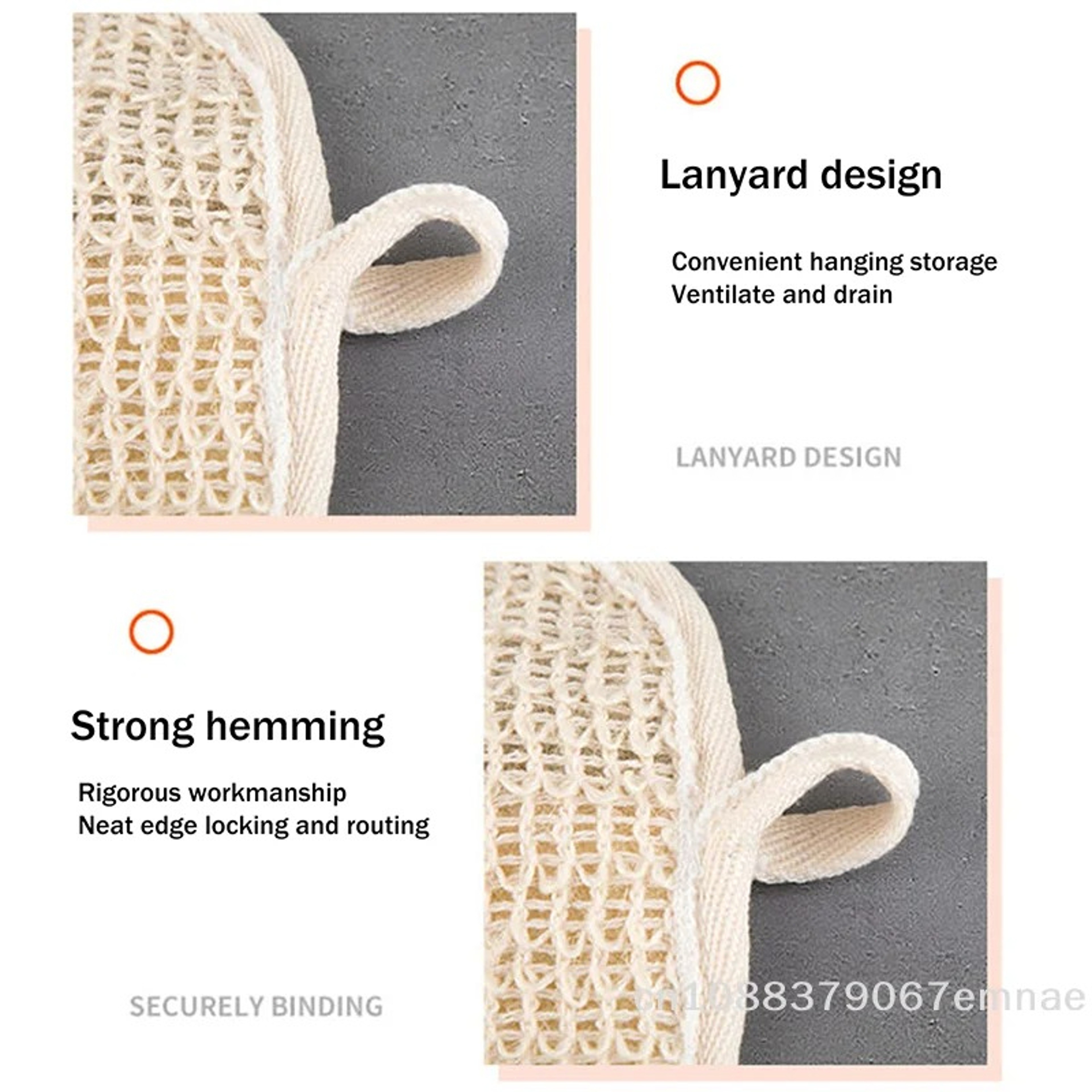 Linen Cotton Soap Saver Bag  Exfoliating Bath Scrubber With Rich Foaming Mesh 3