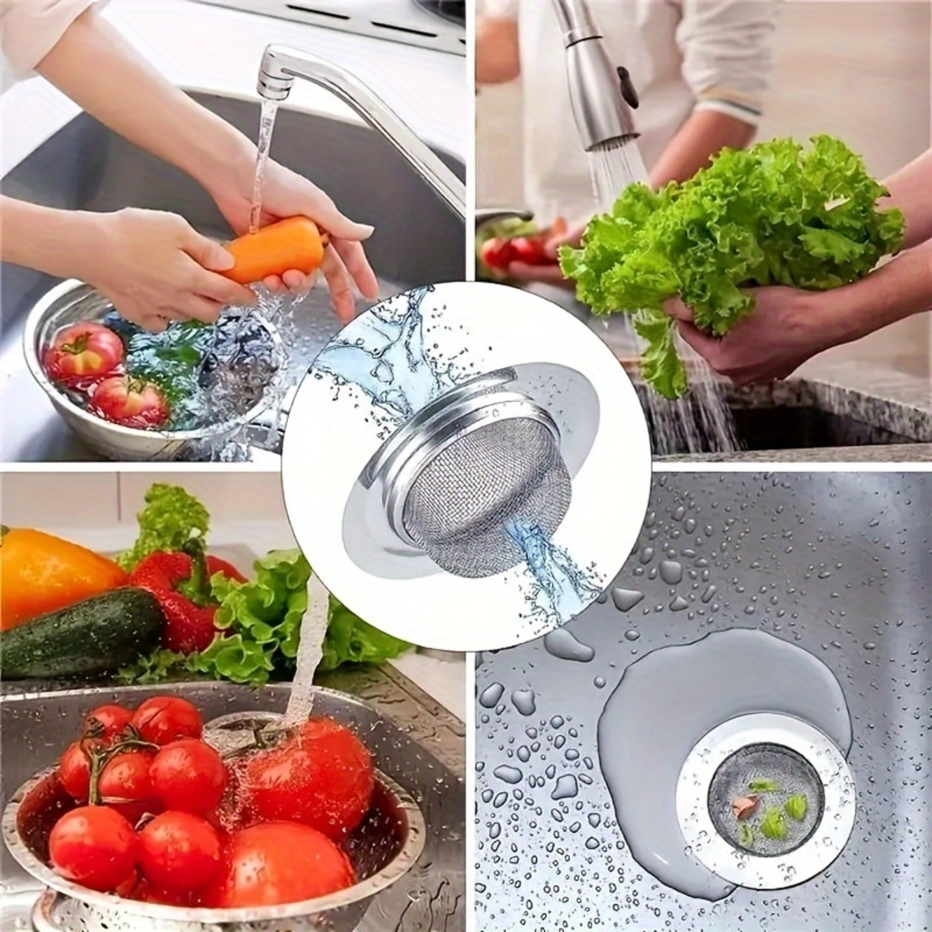 Wide Rim Stainless Steel Sink Drain Strainer Set Kitchen Sink Strainer Food Catcher 1