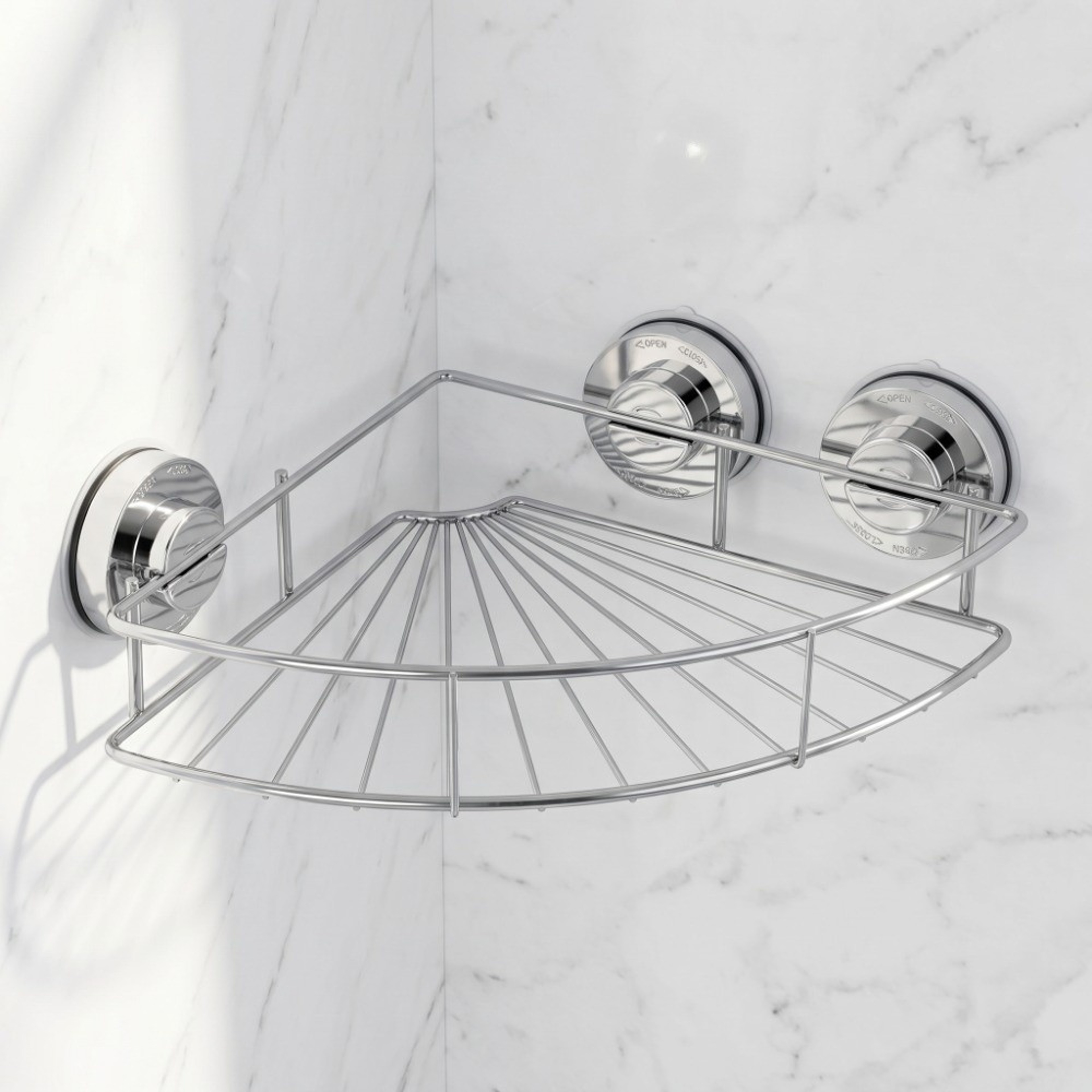 Stainless Steel Shower Corner Shelf with Strong Suction Cups No Drill Bathroom Corner Shelf Organizer – view 1