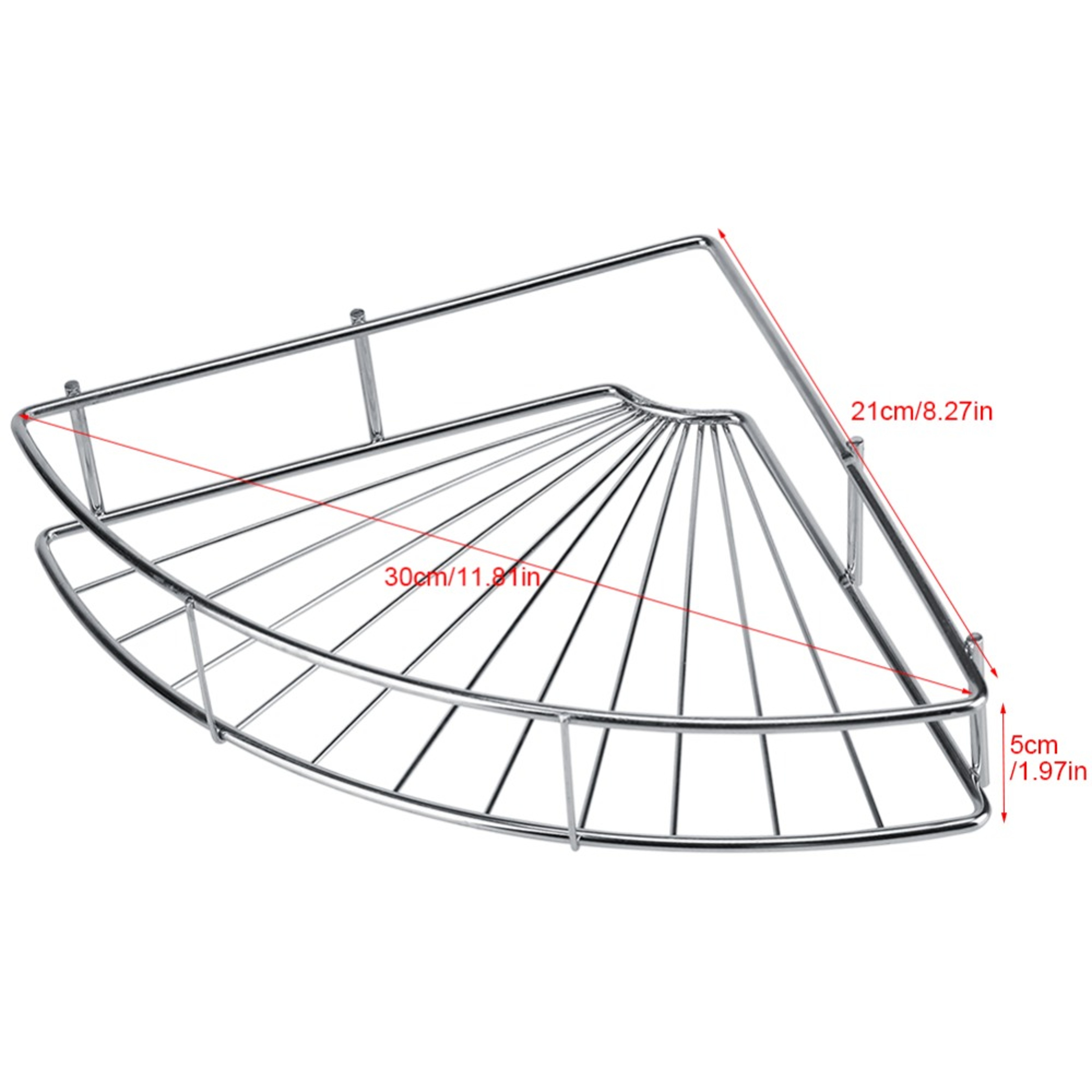 Stainless Steel Shower Corner Shelf with Strong Suction Cups No Drill Bathroom Corner Shelf Organizer – view 6