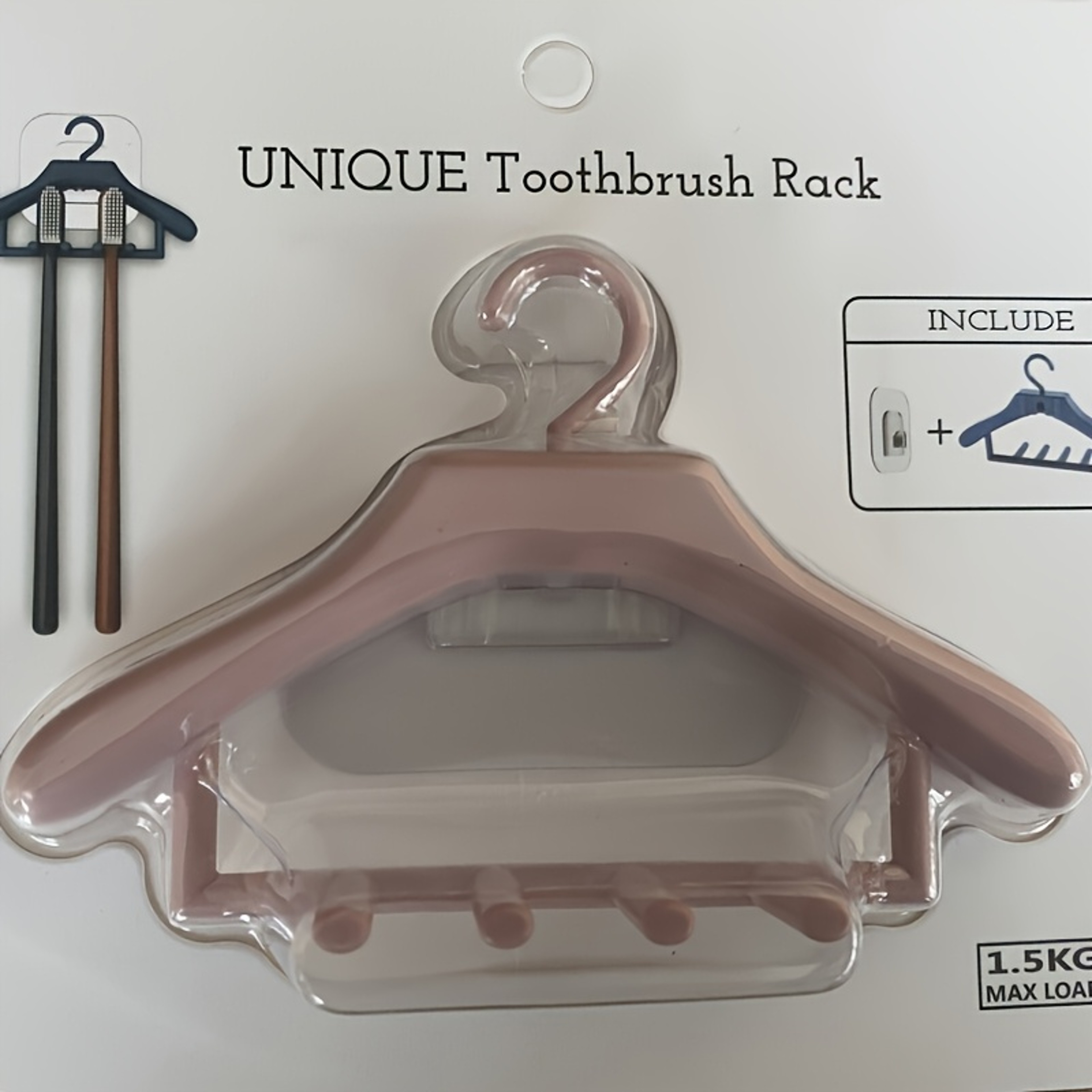 SpaceSaver Wall Mounted Toothbrush Holder & Self Adhesive Bathroom Organizer Hook – view 4