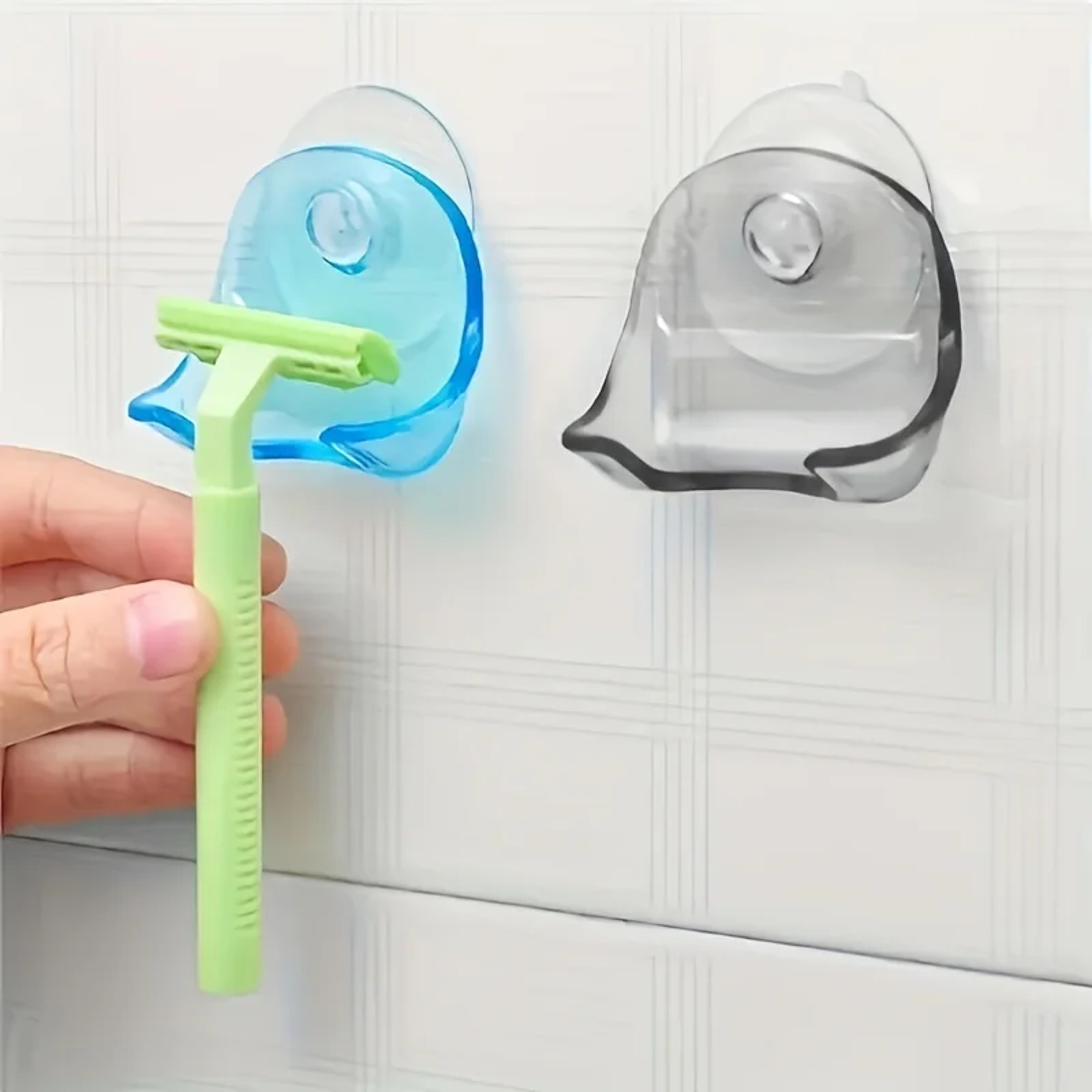 SecureGrip Suction Cup Shower Razor Holder Wall Mount For Bathroom Razor Storage 0