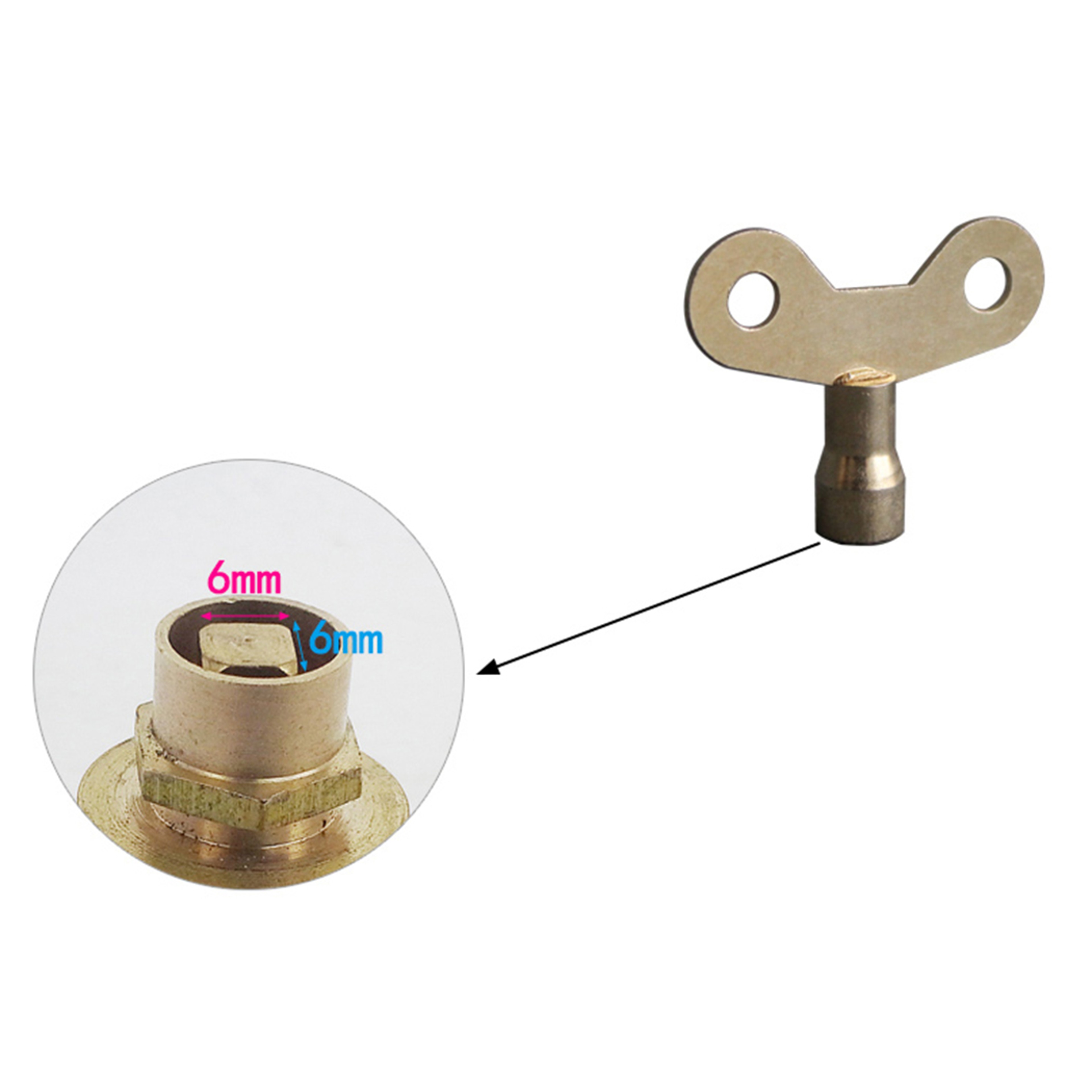 Brass Radiator  Faucet Bleed Key Set Universal Square Socket Plumbing Tool 3