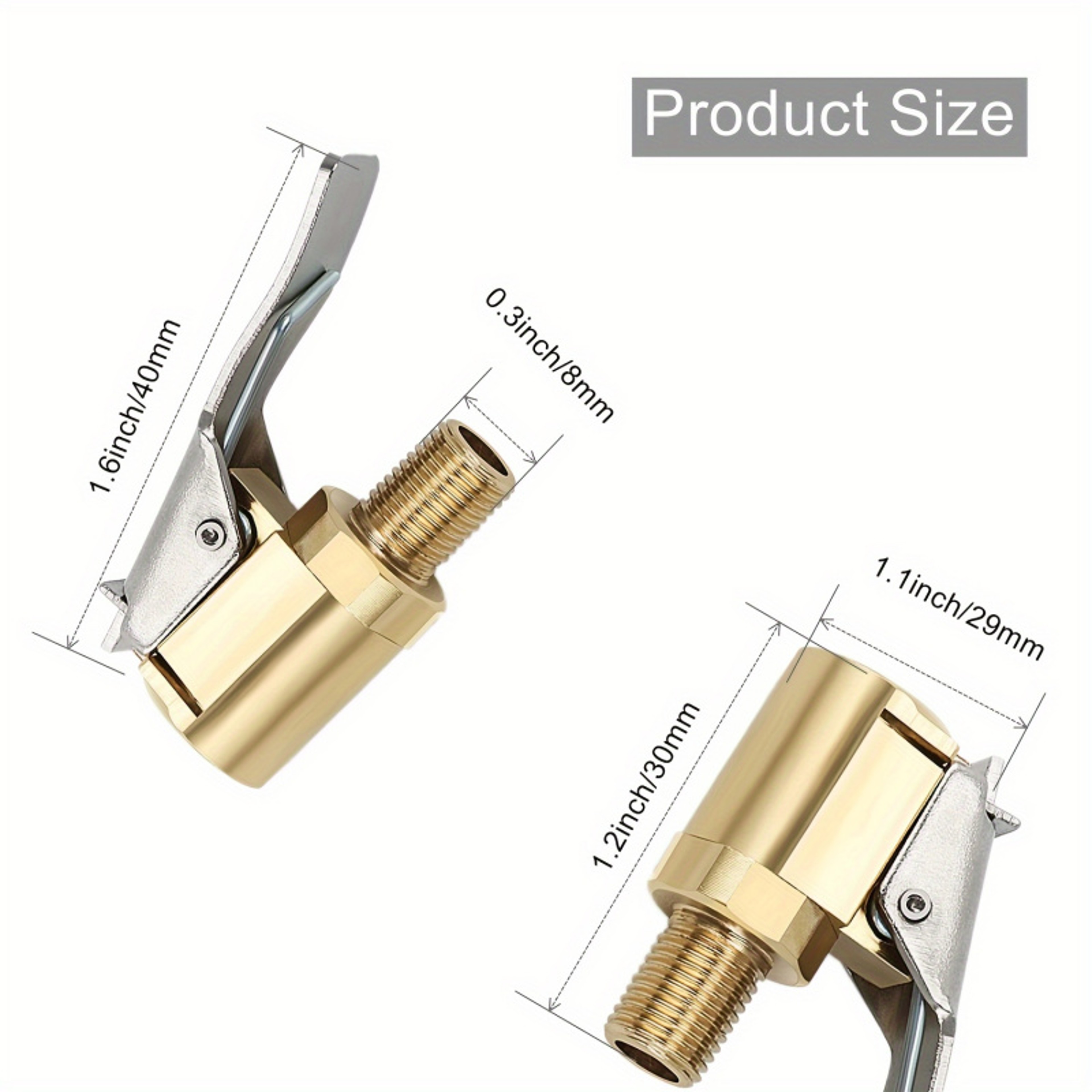Premium Brass Locking Air Chuck Tire Inflator Adapter For Fast Leak Free Inflation 1