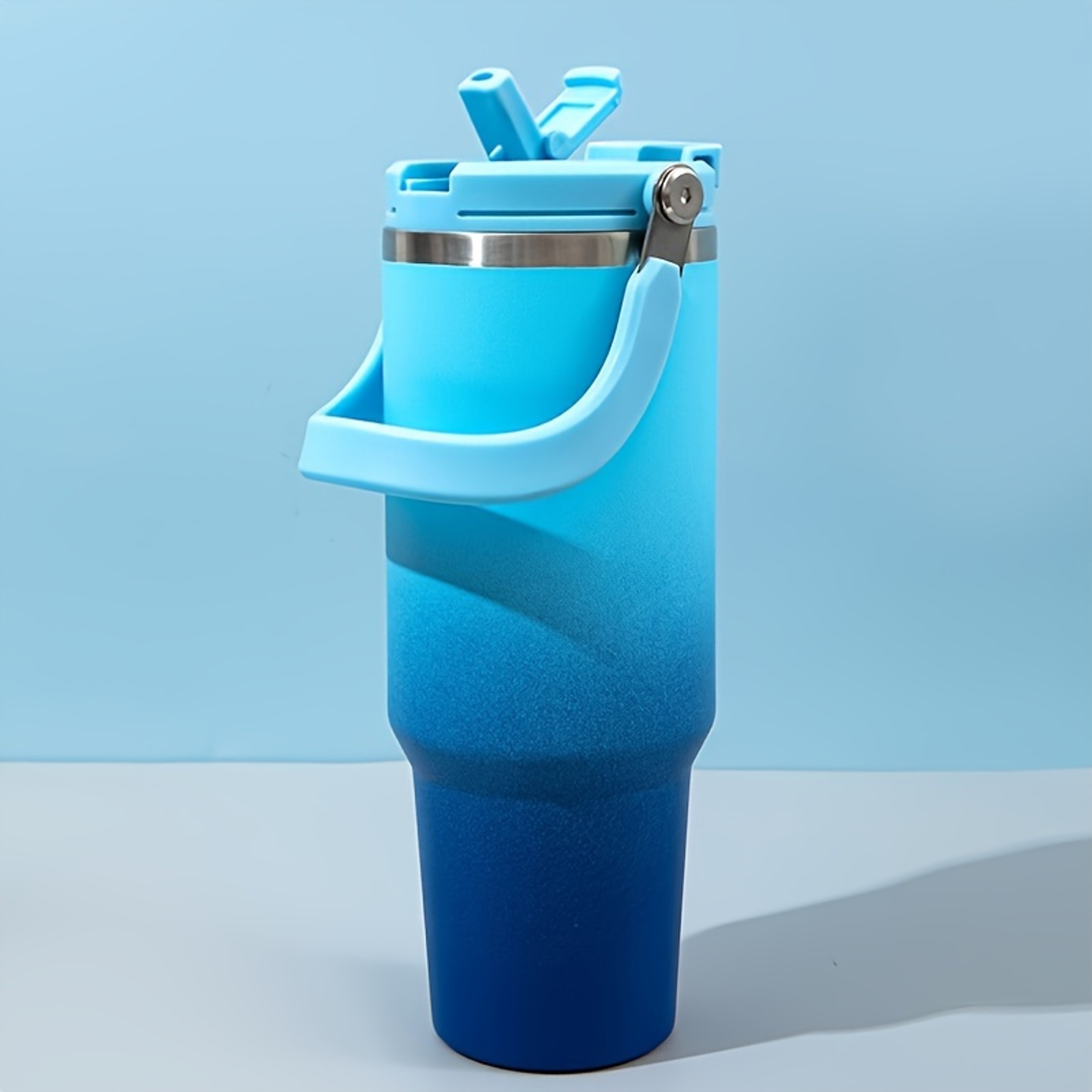 Premium Large Capacity Stainless Steel Travel Tumbler Vacuum Insulated With Handle  Straw For Outdo