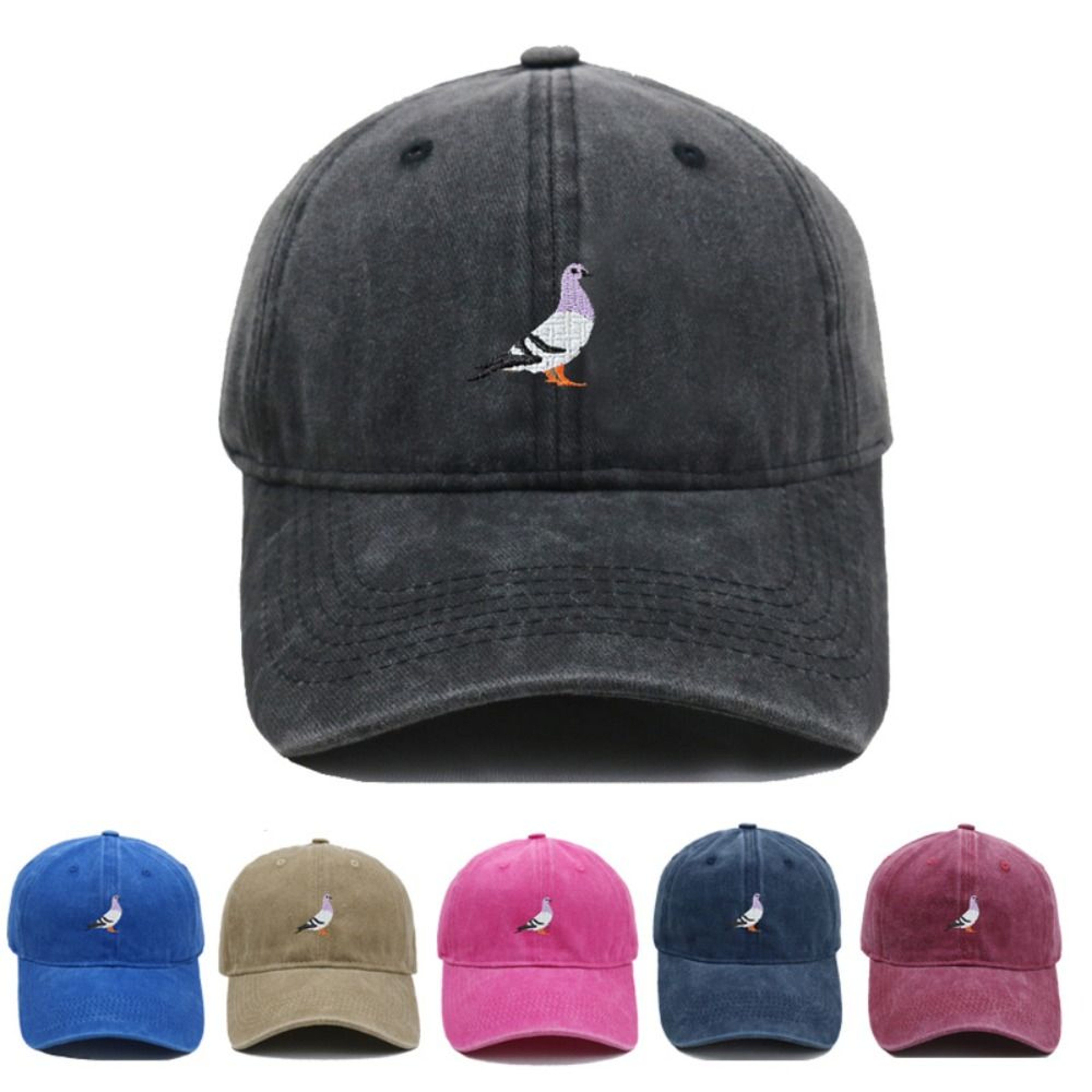 Pigeon Embroidered Adjustable Baseball Cap For Outdoor Adventures  Everyday Sun Protection 0