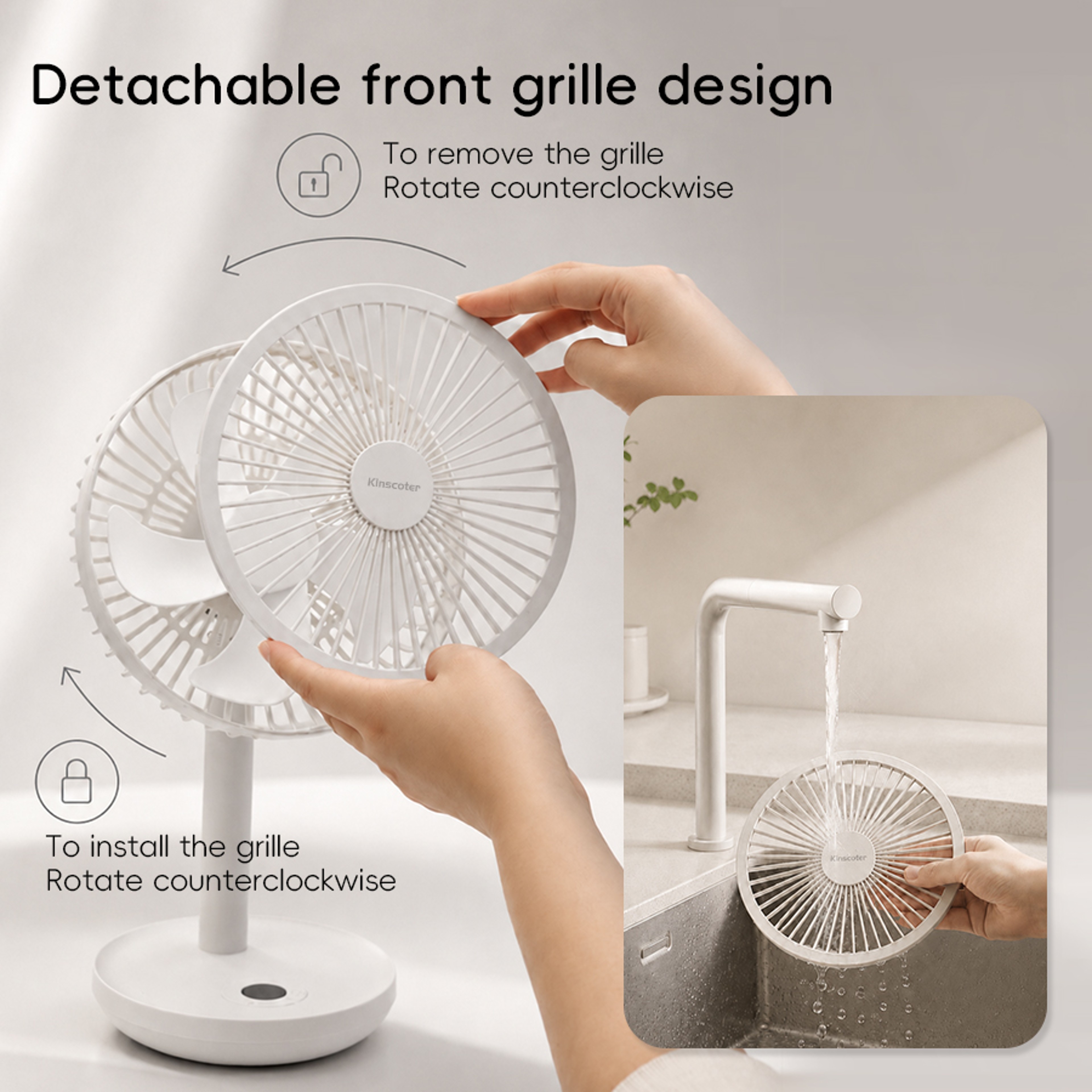 Smart Rechargeable Oscillating Desk Fan With 5 Speeds Silent USB Portable Cooling 4