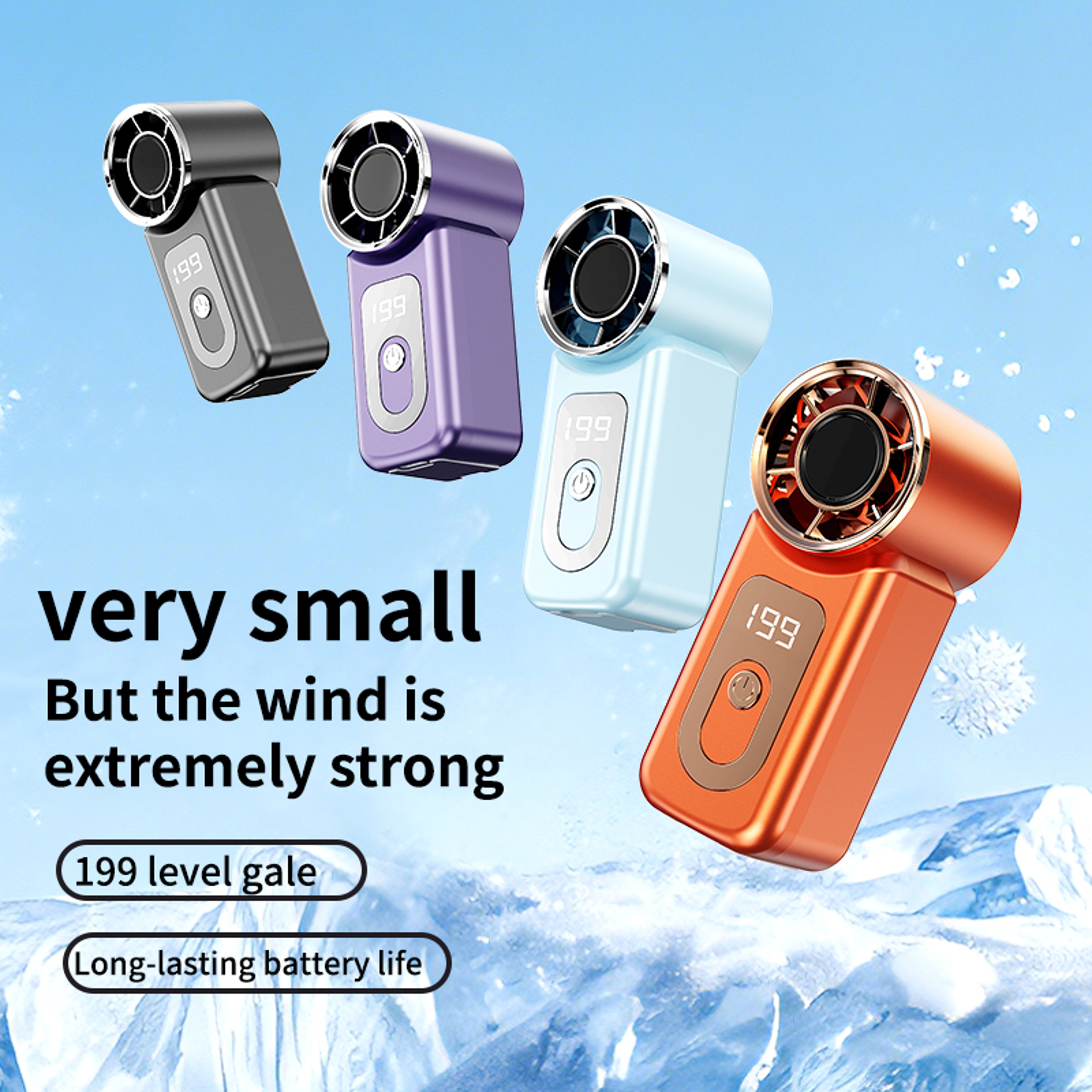 Powerful USB Rechargeable Handheld Portable Fan High Speed Mini Cooling For Travel  Outdoor 1