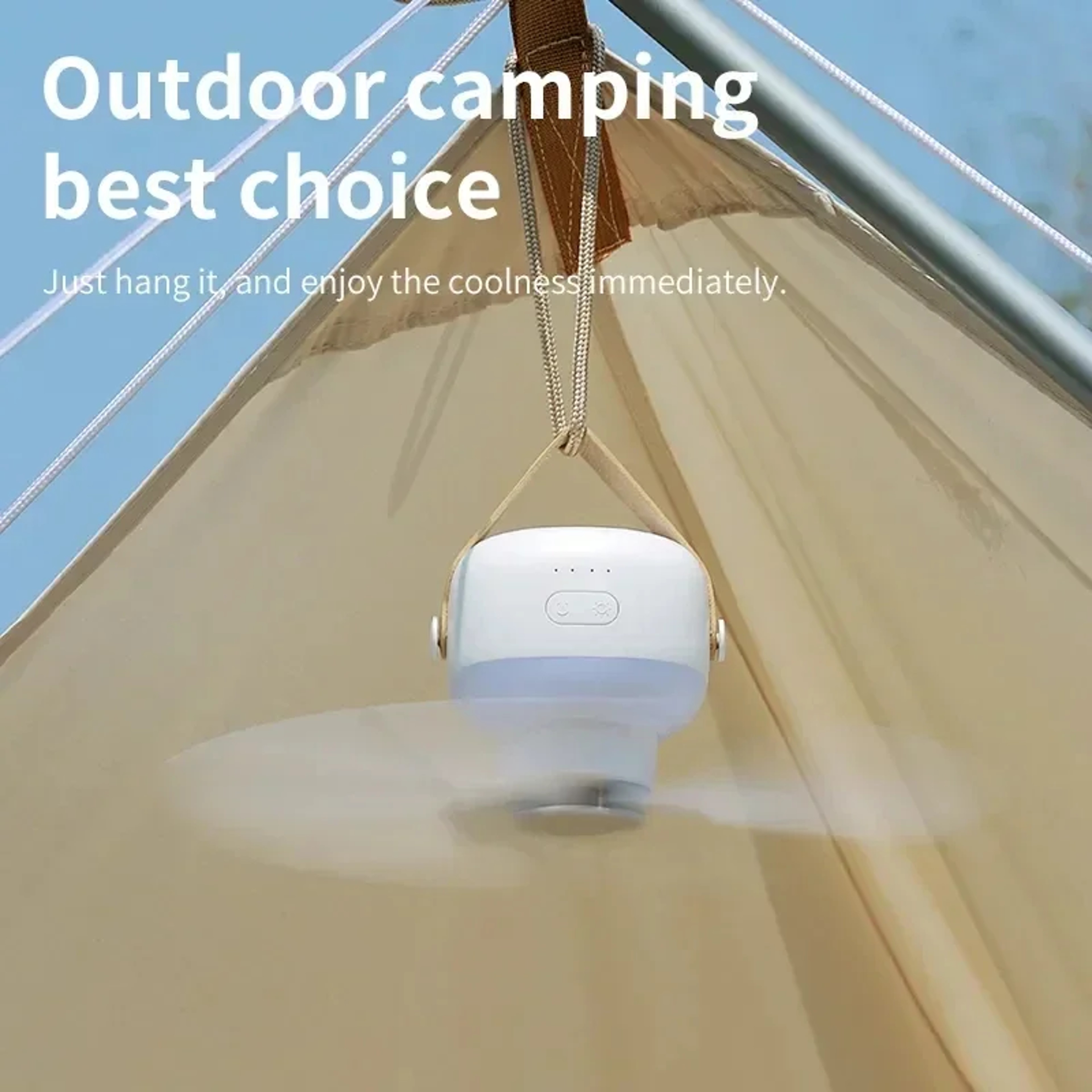 Rechargeable Portable Camping Ceiling Fan With LED Light  Remote Tent Ventilator Cooler 1