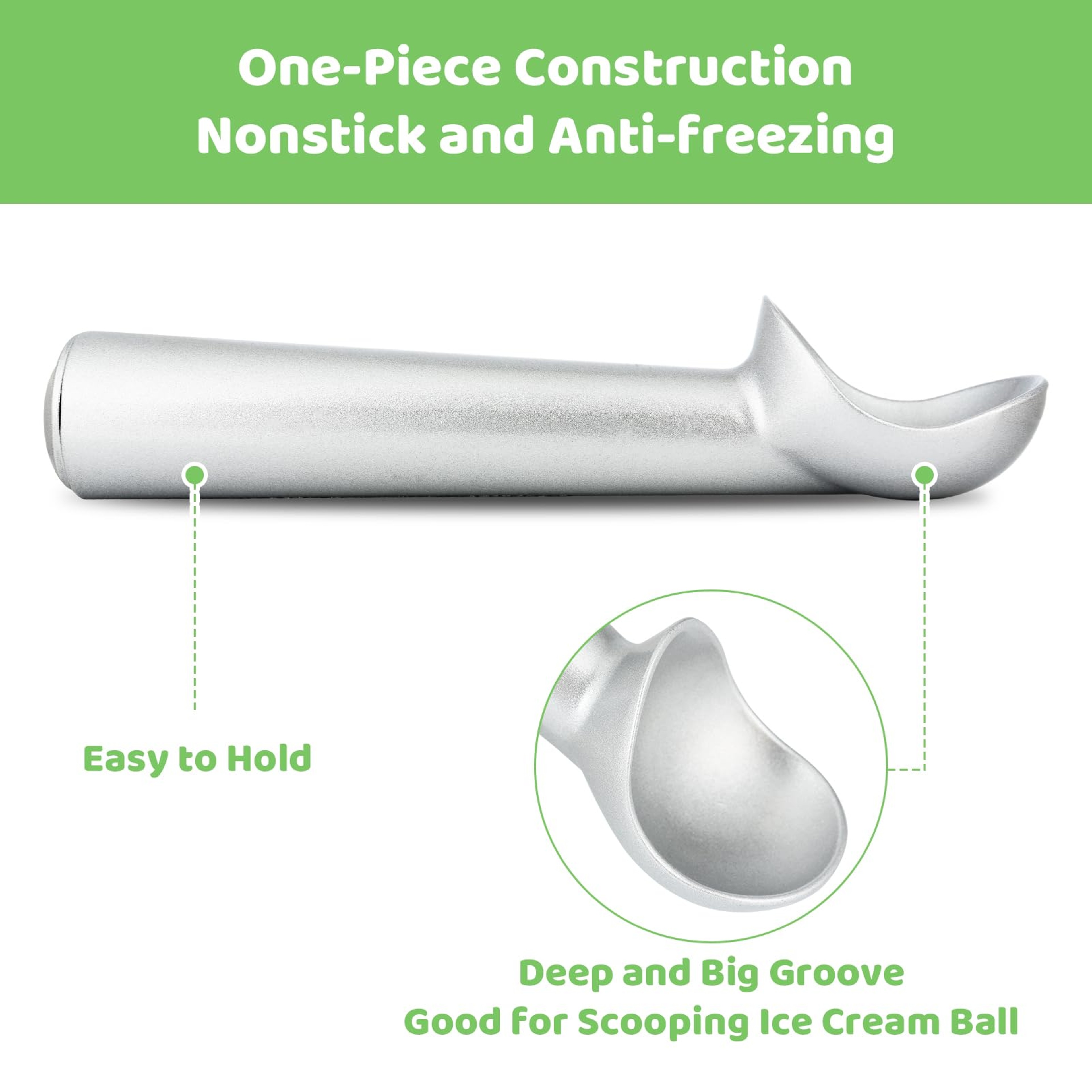 Premium One Piece Ice Cream Scoop Nonstick Ice Cream Scooper With Heavy Duty Aluminum Ice Cream Sco 5