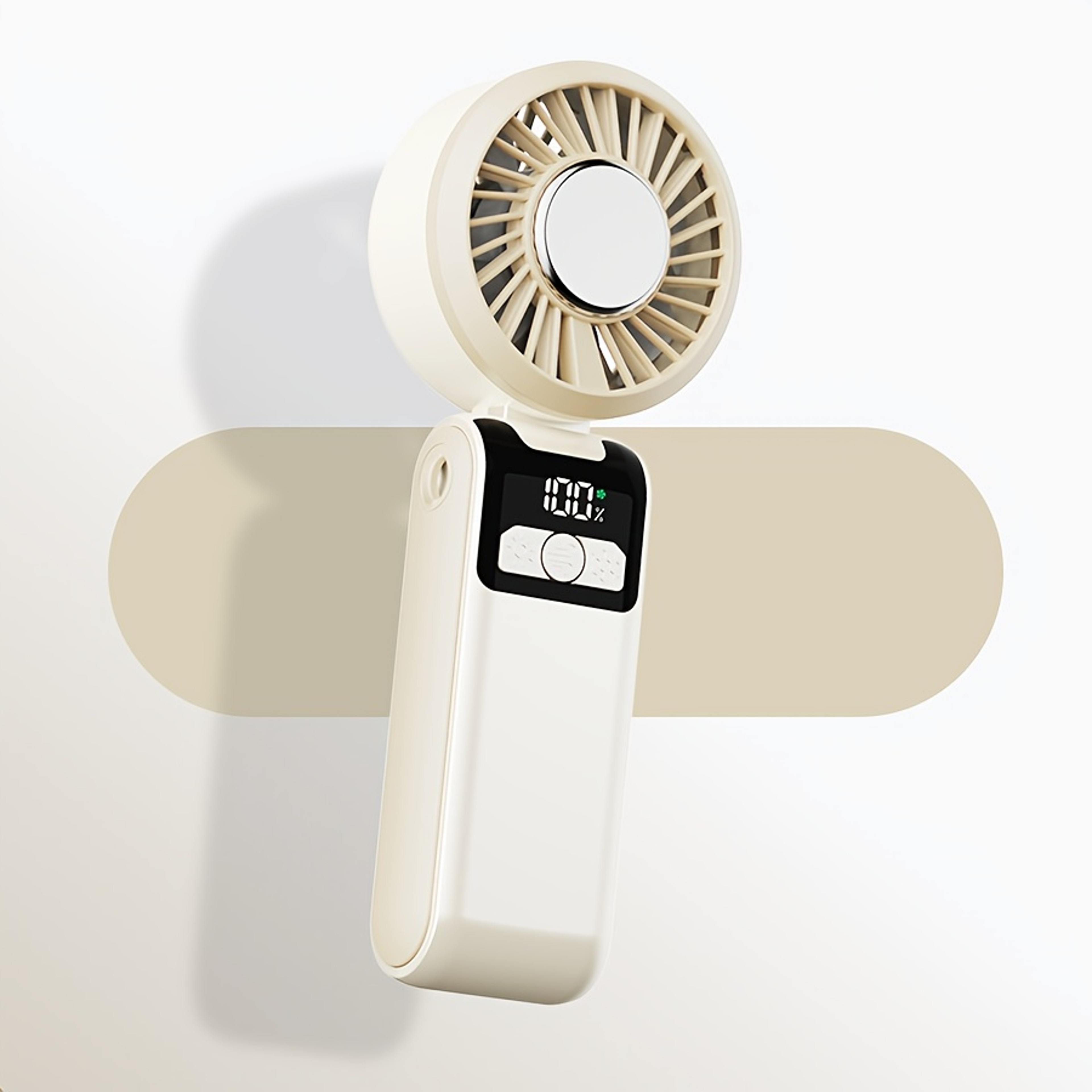 Portable Handheld Ice Cooling Fan Outdoor Foldable With LED Display 7