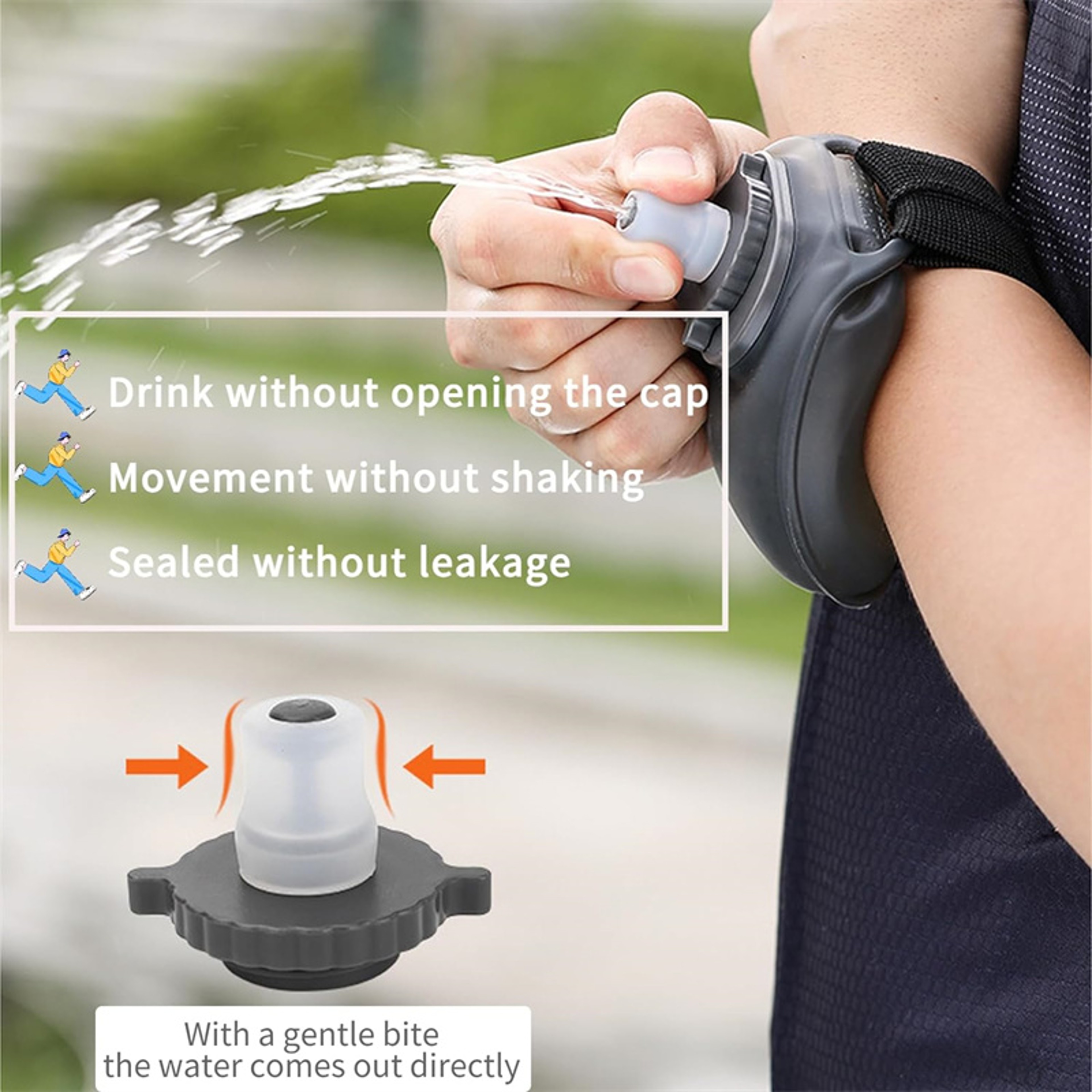 HydraBand Hands Free Running Wrist Water Bottle for Marathon, Cycling & Fitness – view 3