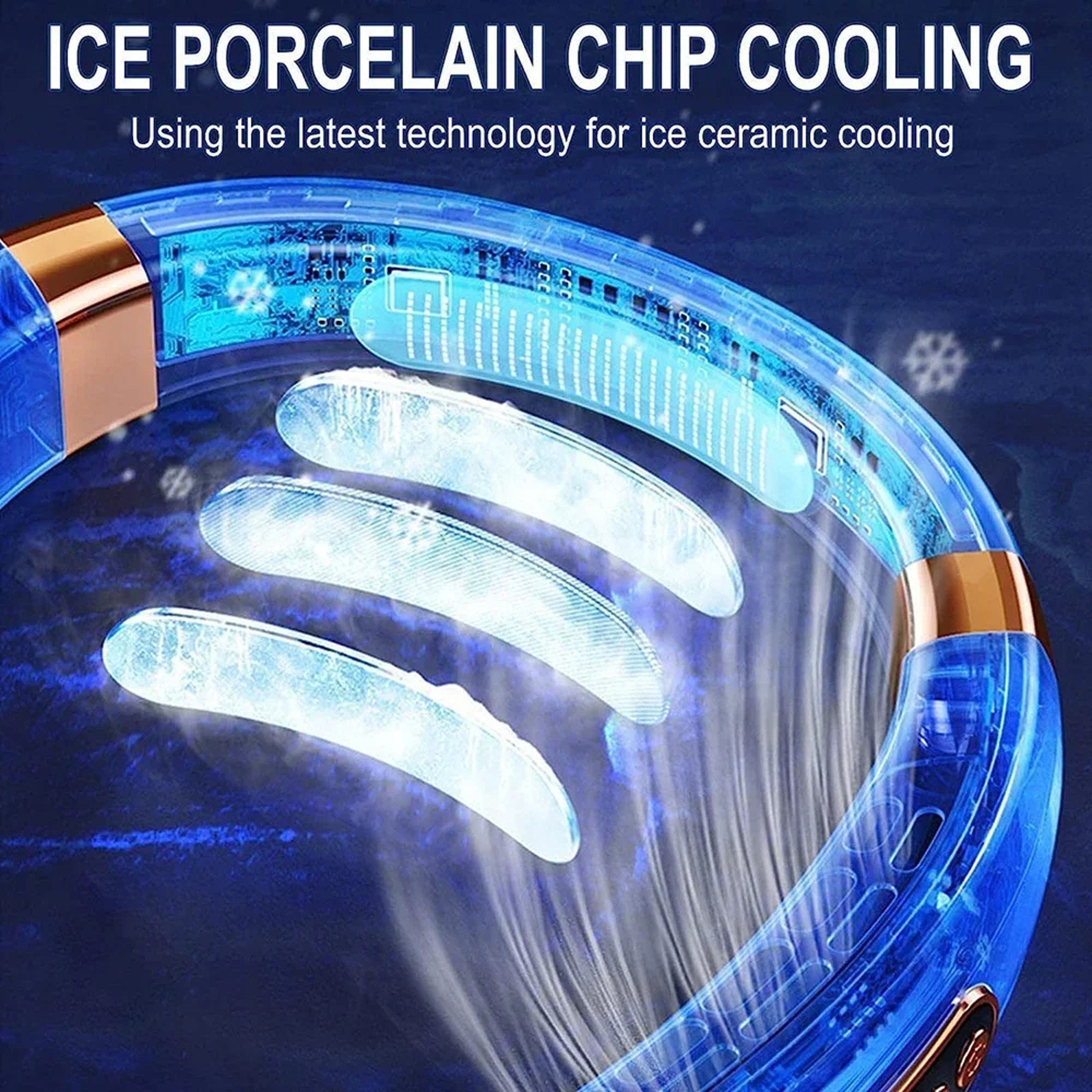BreezeFlow Wearable Neck Fan With LED Display  USB Rechargeable Cooling 4