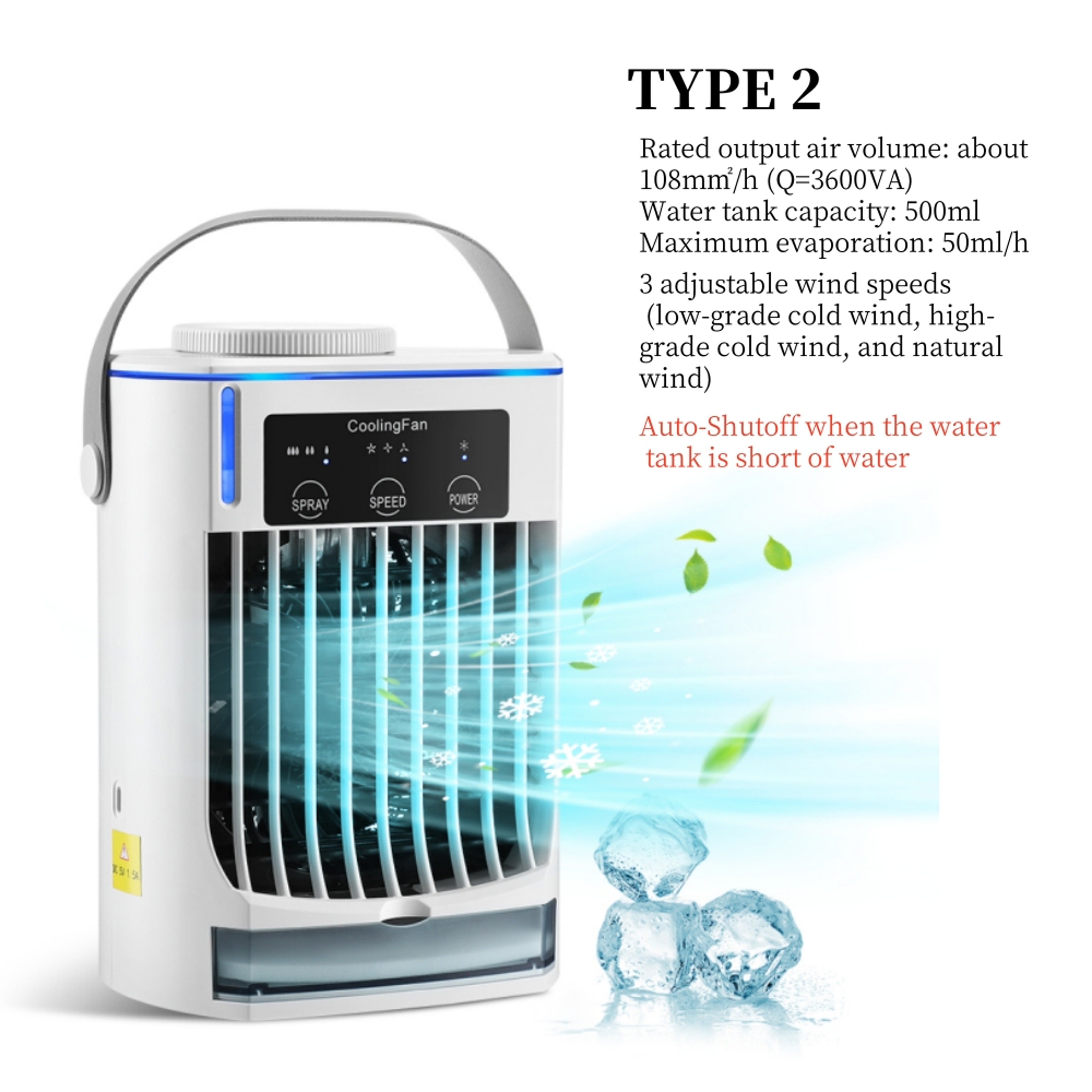 ArcticMist Portable Air Cooler Fan with Humidifier & LED Night Lights – view 9