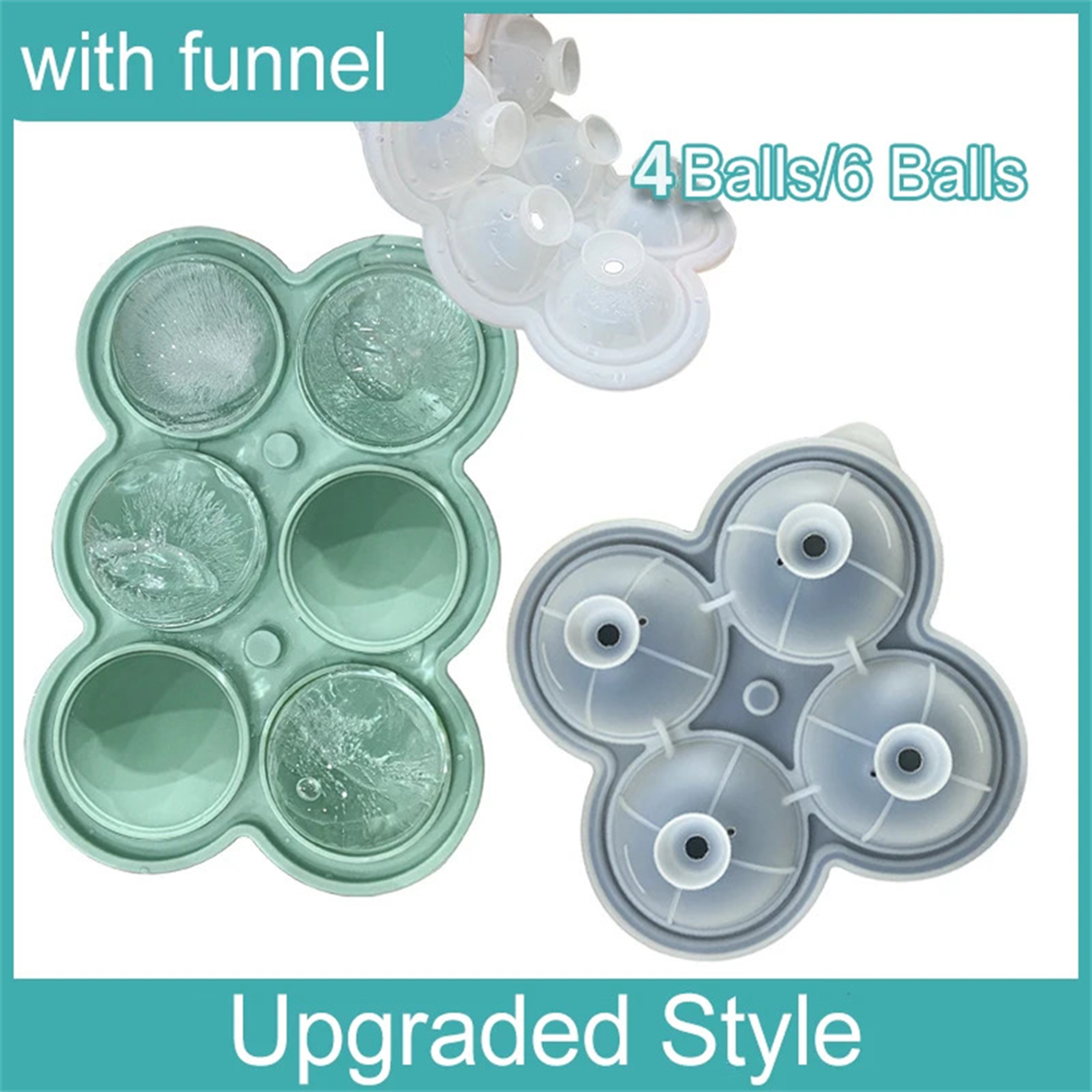 GlacierSphere Large Ice Cube Mold BPA Free Silicone Ice Cube Tray For Slow Melting Drinks 3