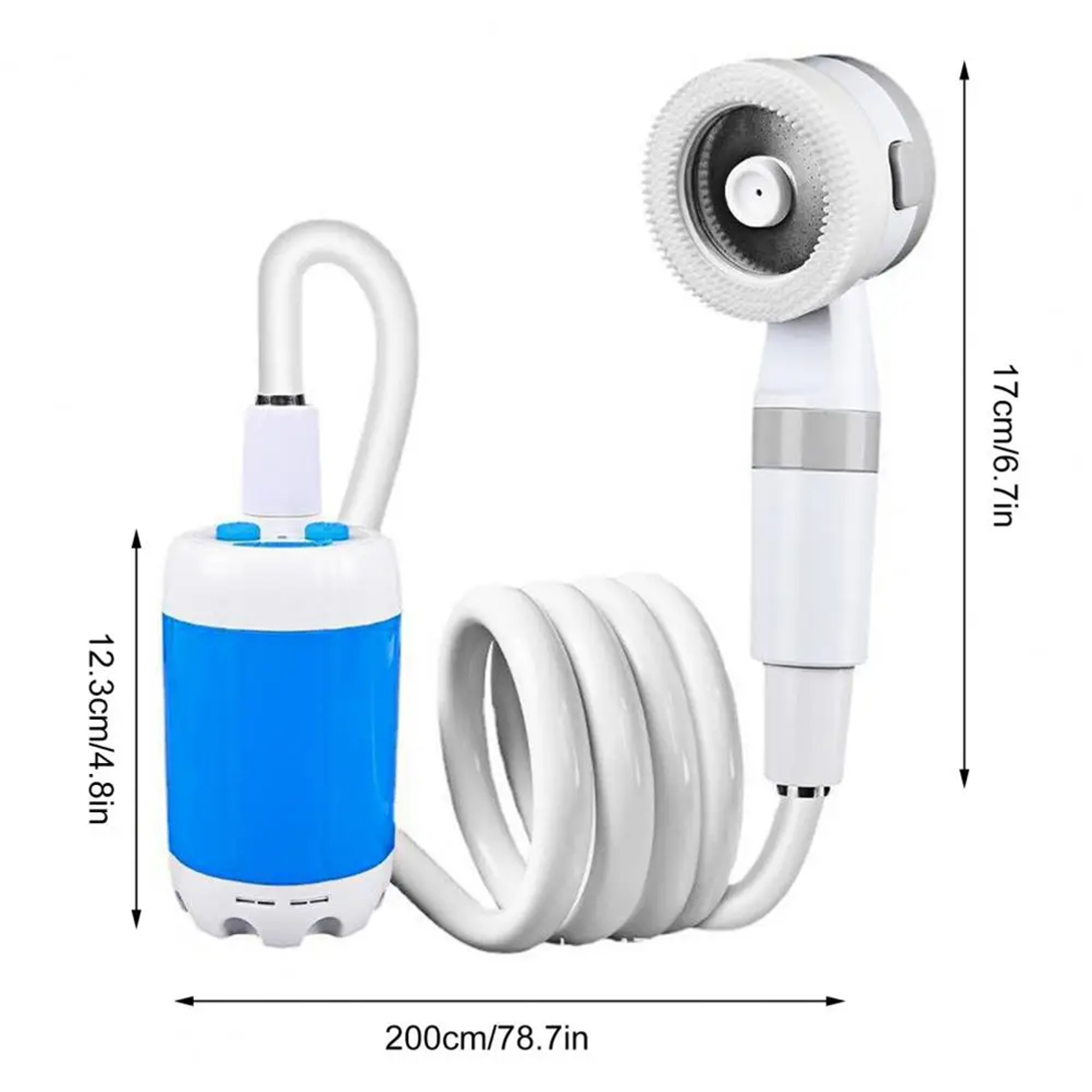 TrailFlow Pro Rechargeable Portable Camping Shower With Digital Display  High Pressure Pump 5