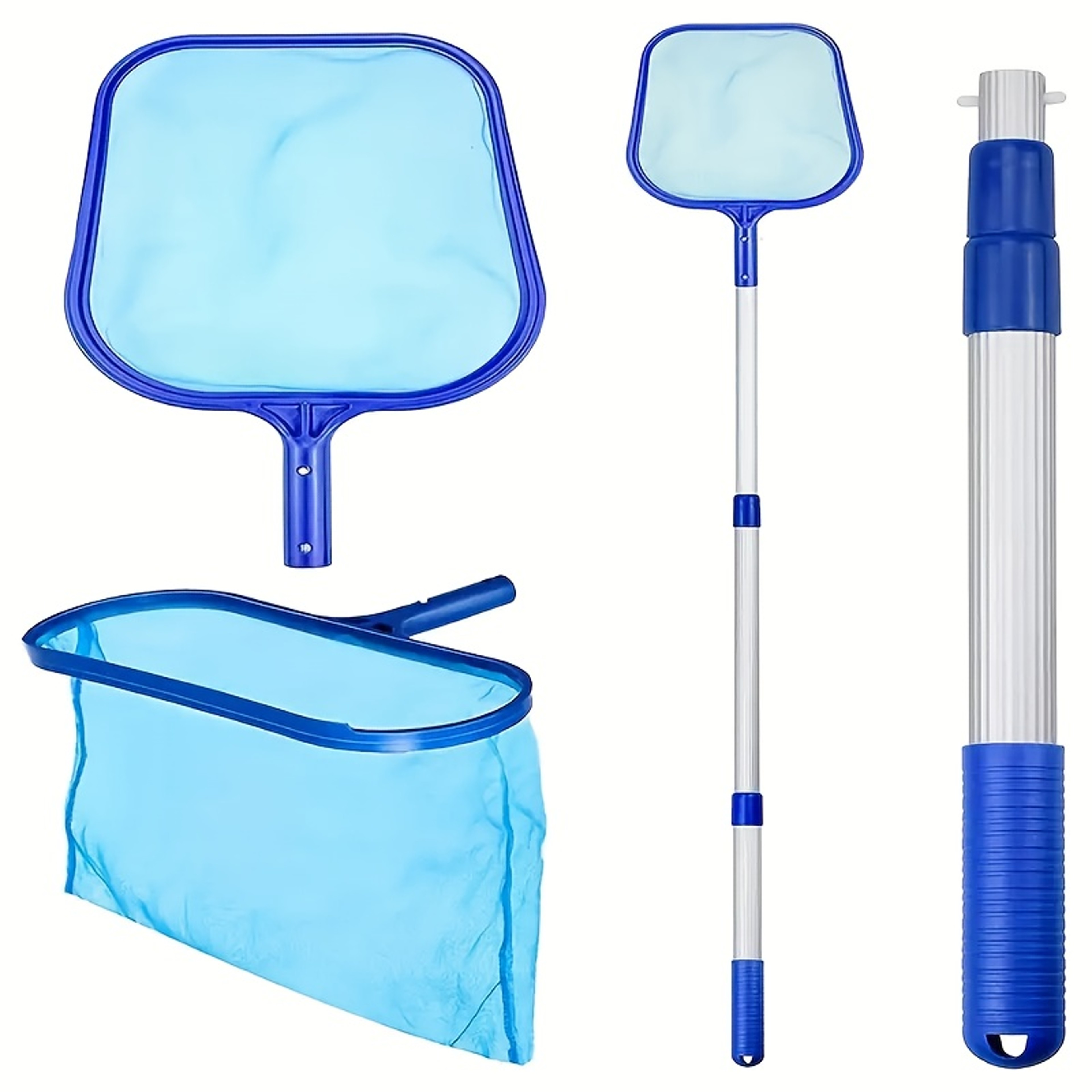 AquaSweep Pool Skimmer Net Set With Adjustable Telescopic Pole  Fine Mesh Leaf Cleaner 5