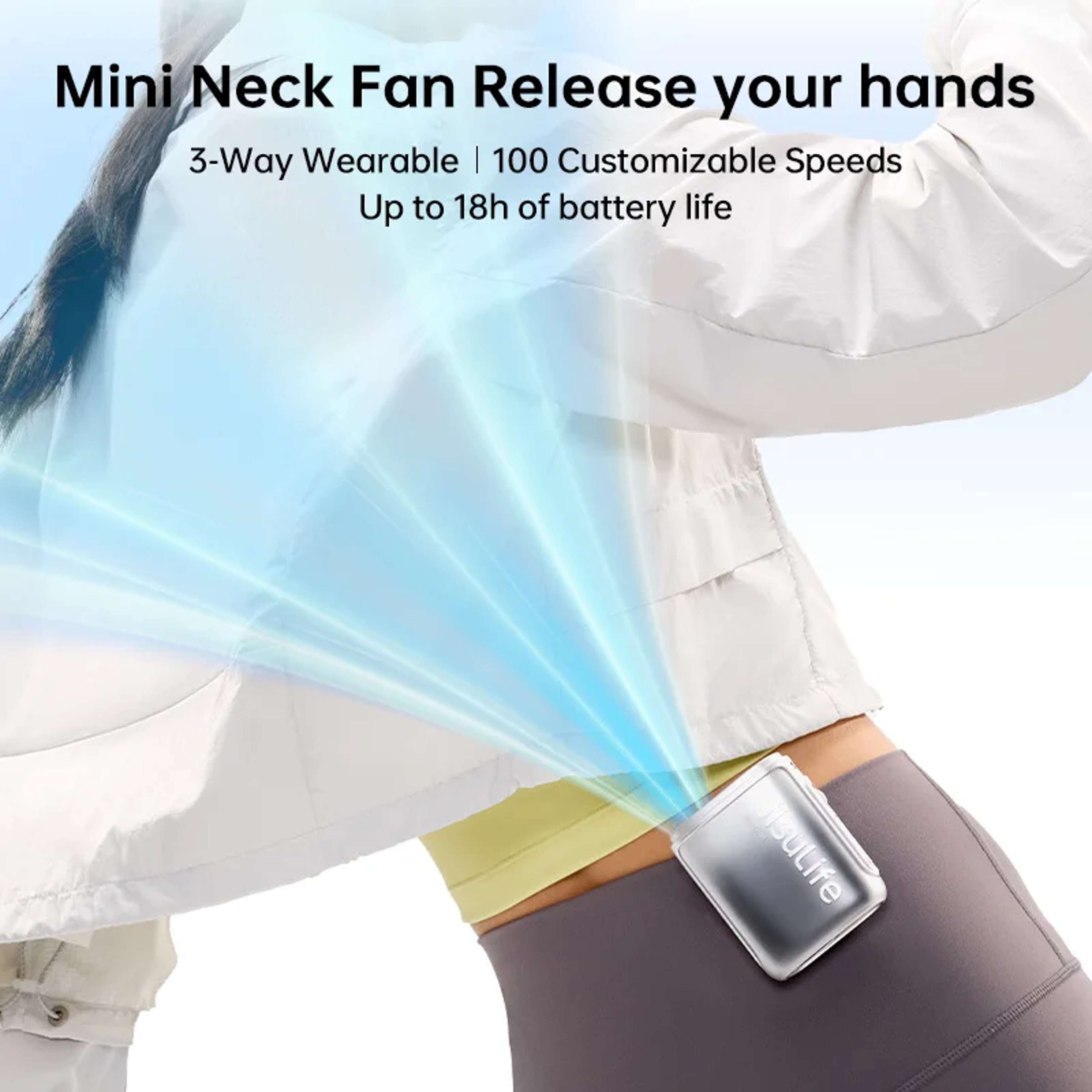 ArcticFlow Pro Portable Neck Fan With LED Display  100Speed Cooling 4