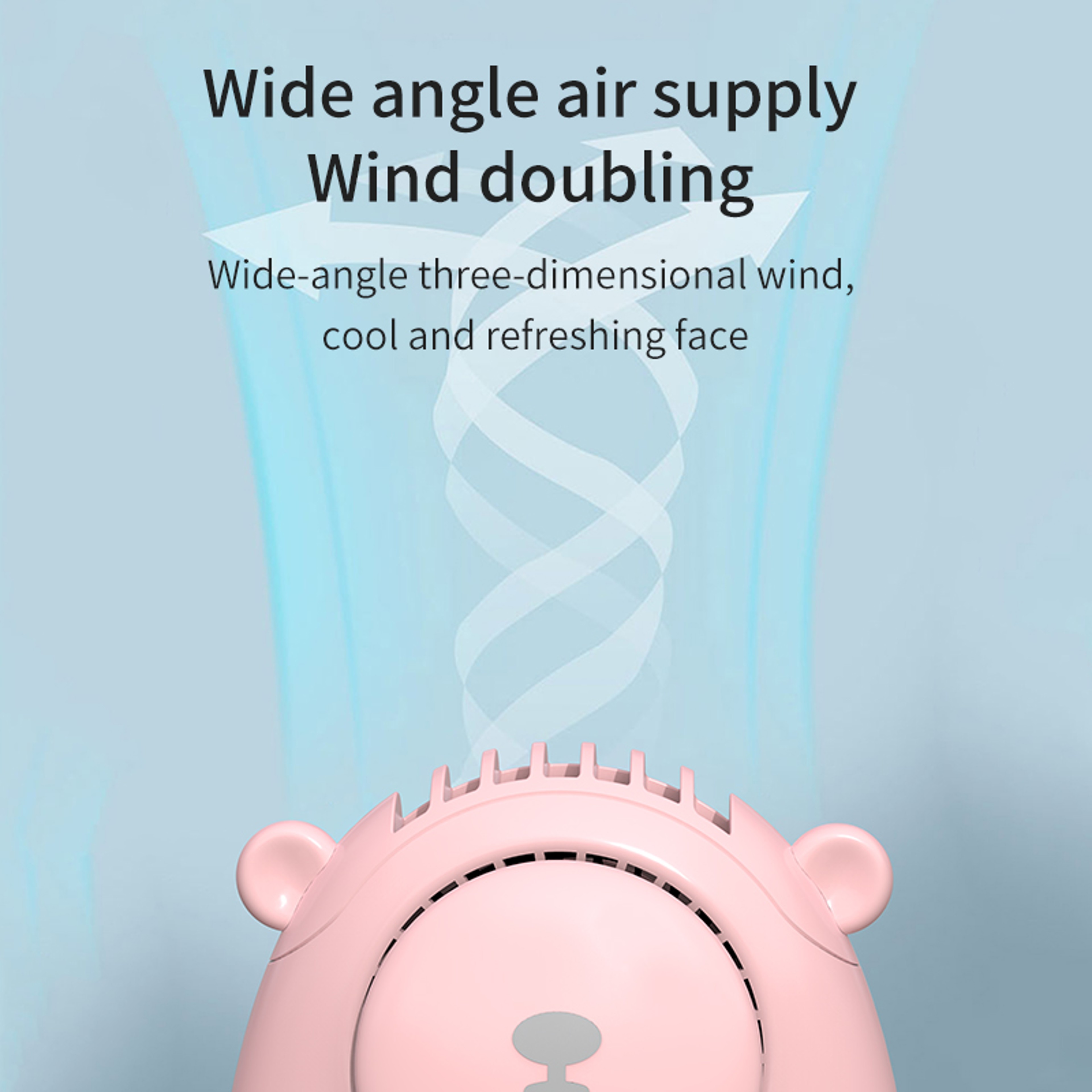 Bear Breeze Portable Neck Fan USB Rechargeable 3Speed Personal Cooling Fan 2