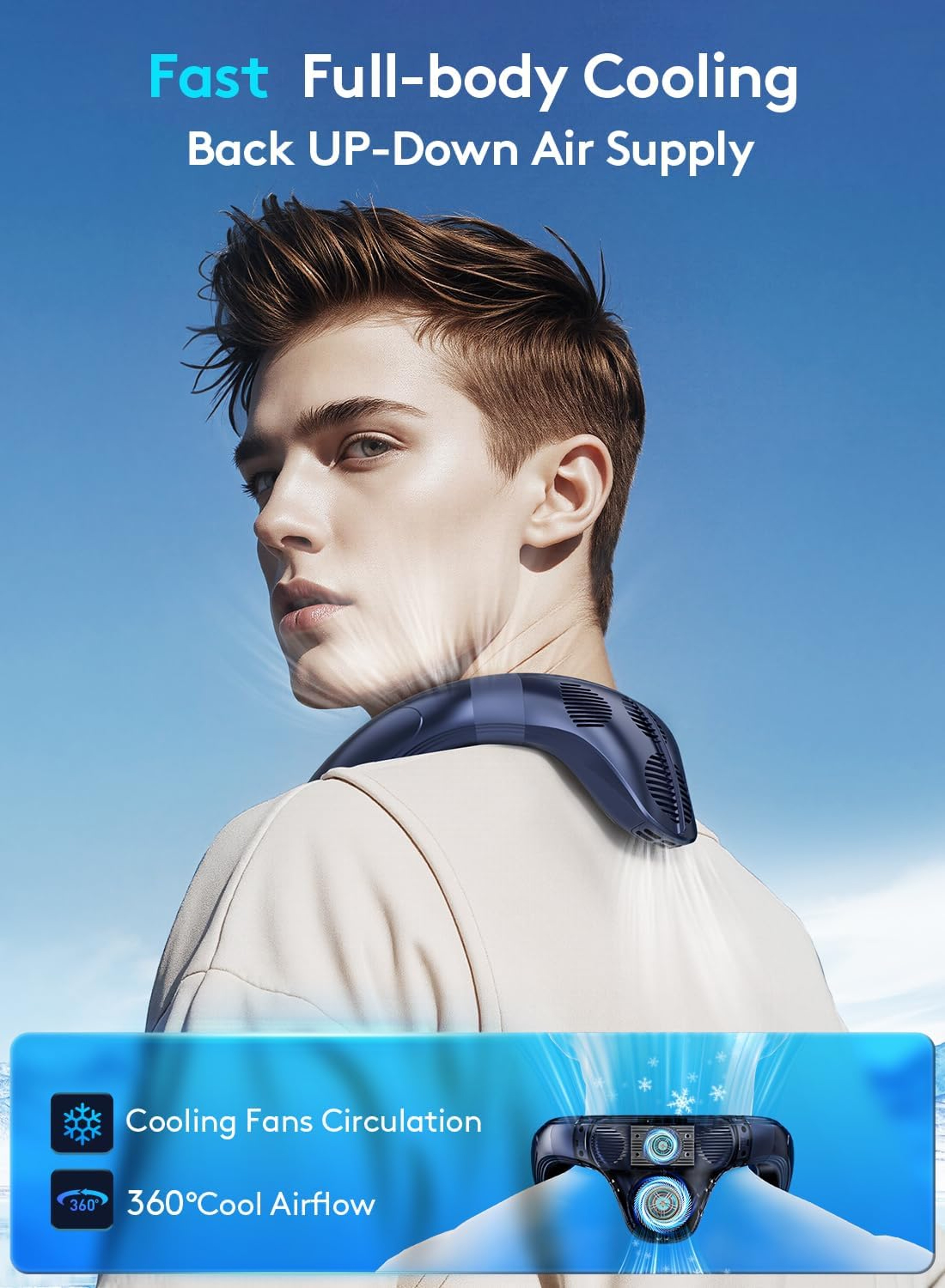 ArcticFlow Wearable Neck Air Conditioner Cooling Fan 3