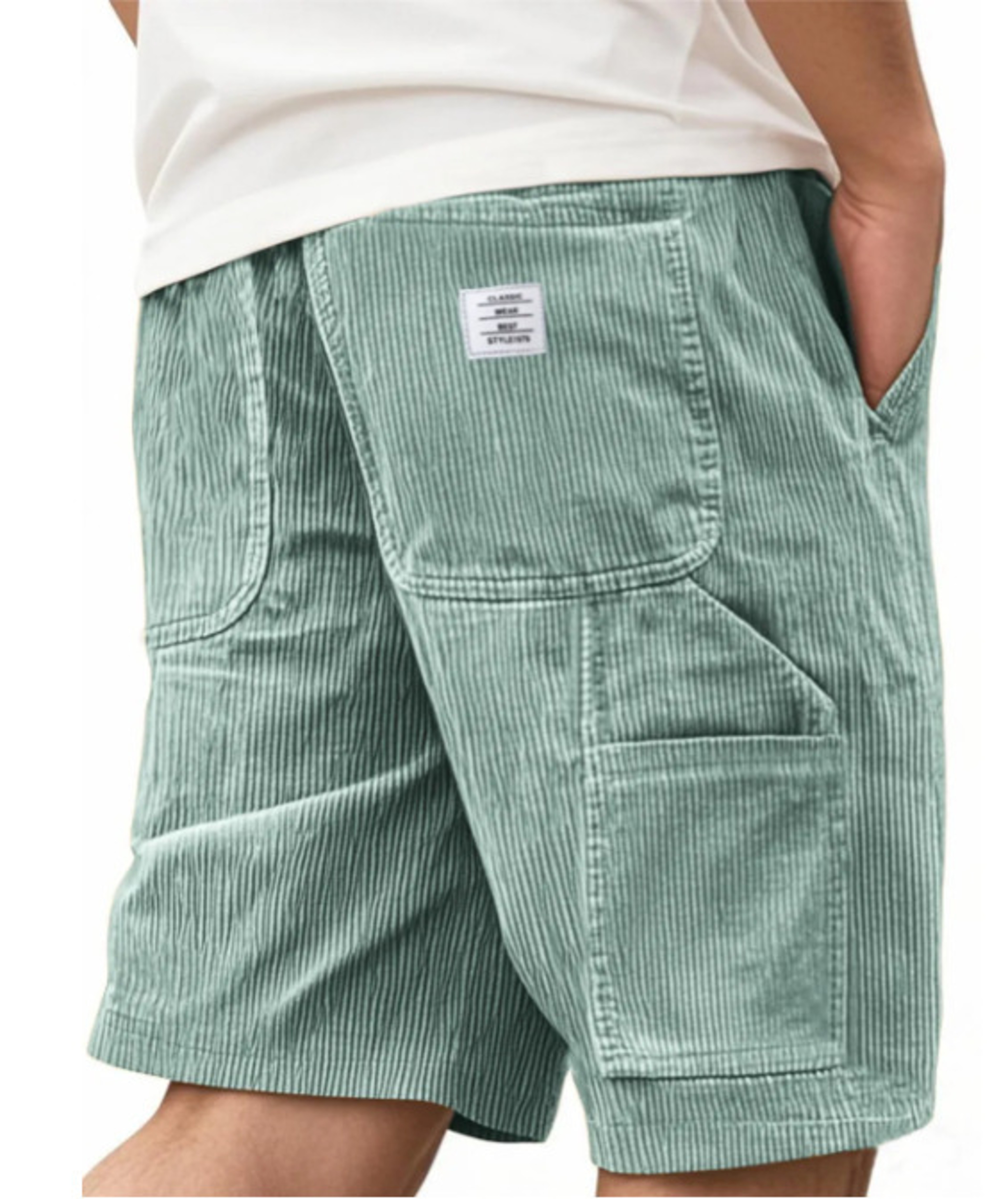 Men Corduroy Drawstring Casual Sport Shorts For Summer Comfort 2