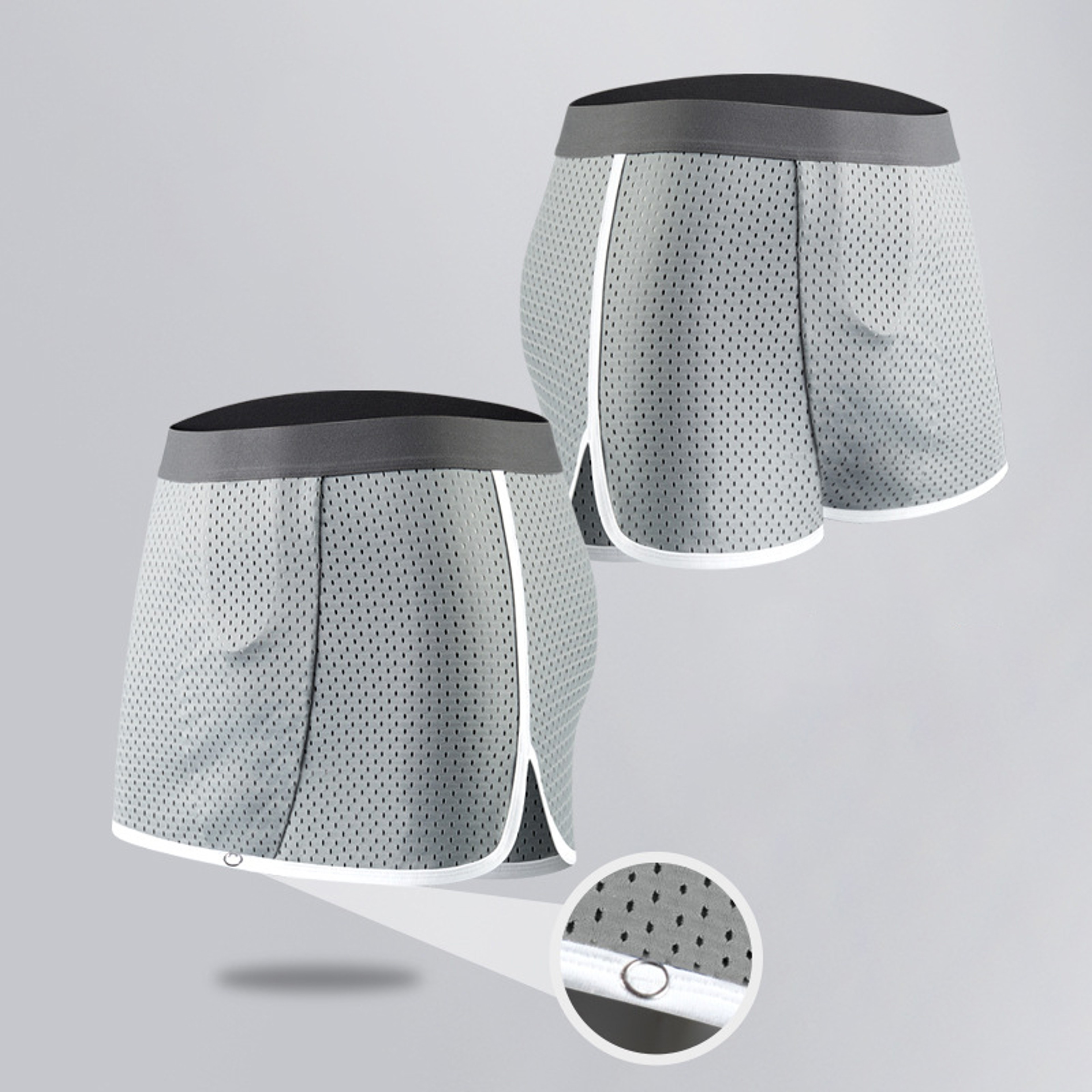 Ice Silk Men Underwear With Scrotum Separation  Breathable Open Design 2