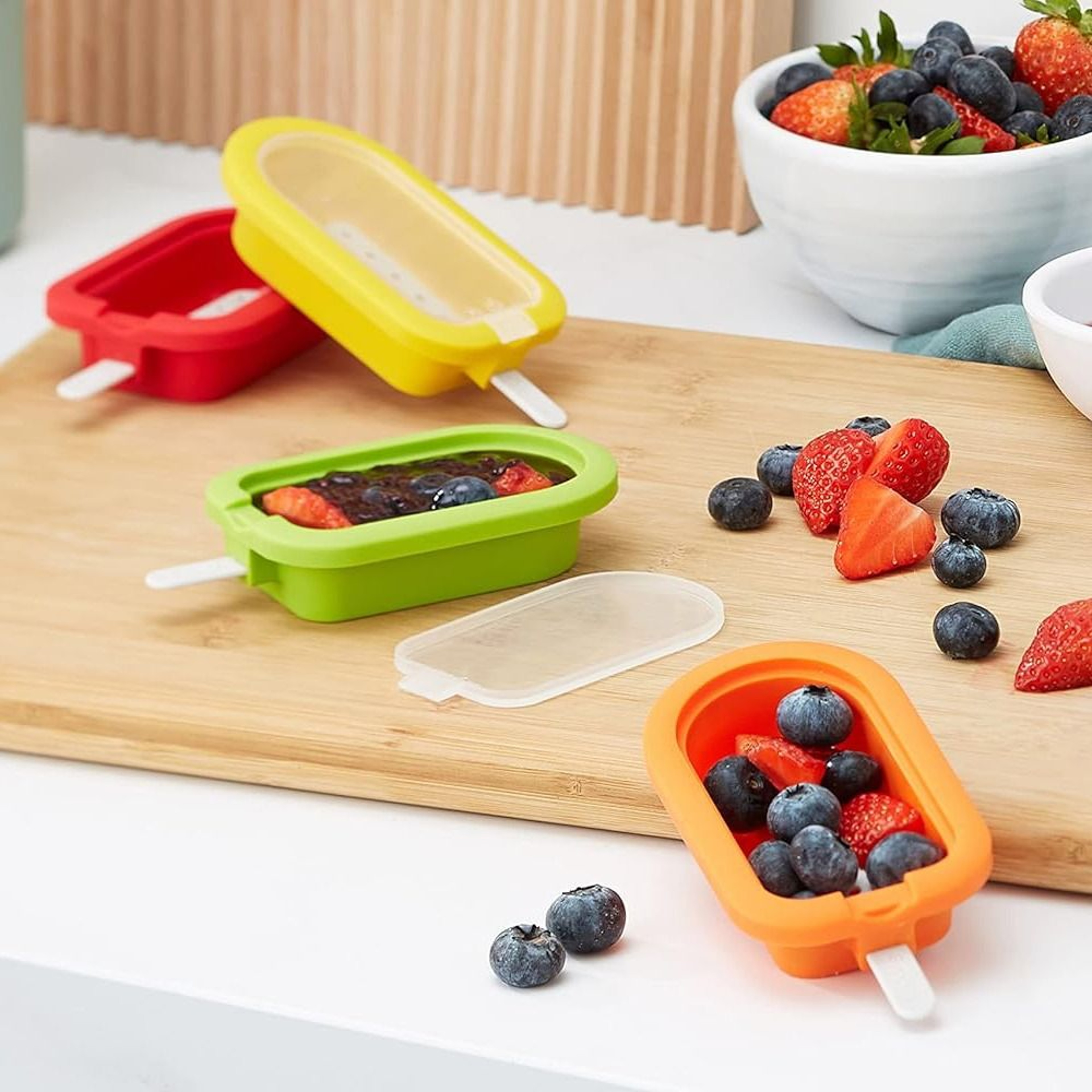 Stackable Silicone Popsicle Mold With Lid  Reusable Sticks For Homemade Frozen Treats 0