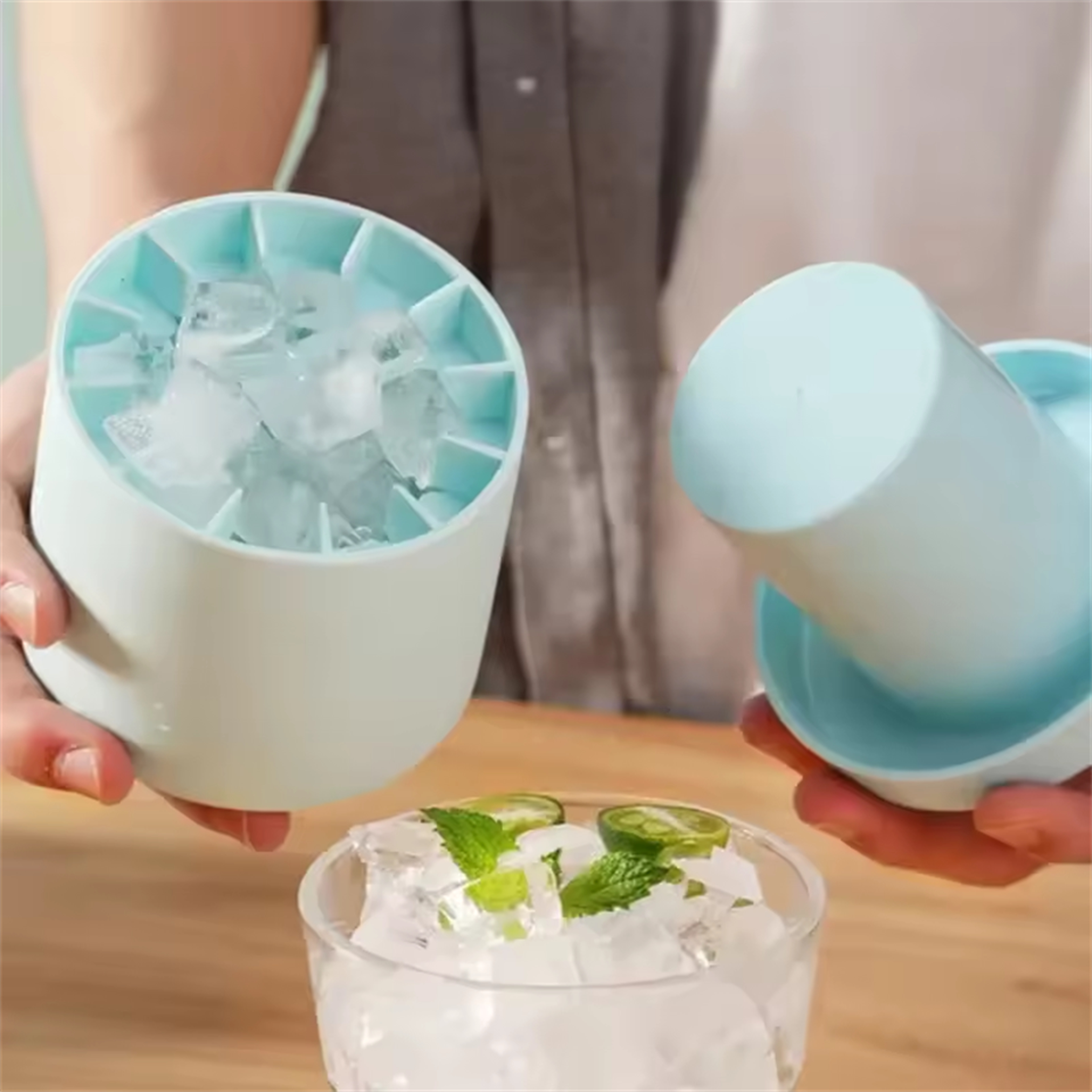 ChillStack Silicone Ice Cube Maker With Storage Bucket  Quick Release Ice Mold 2
