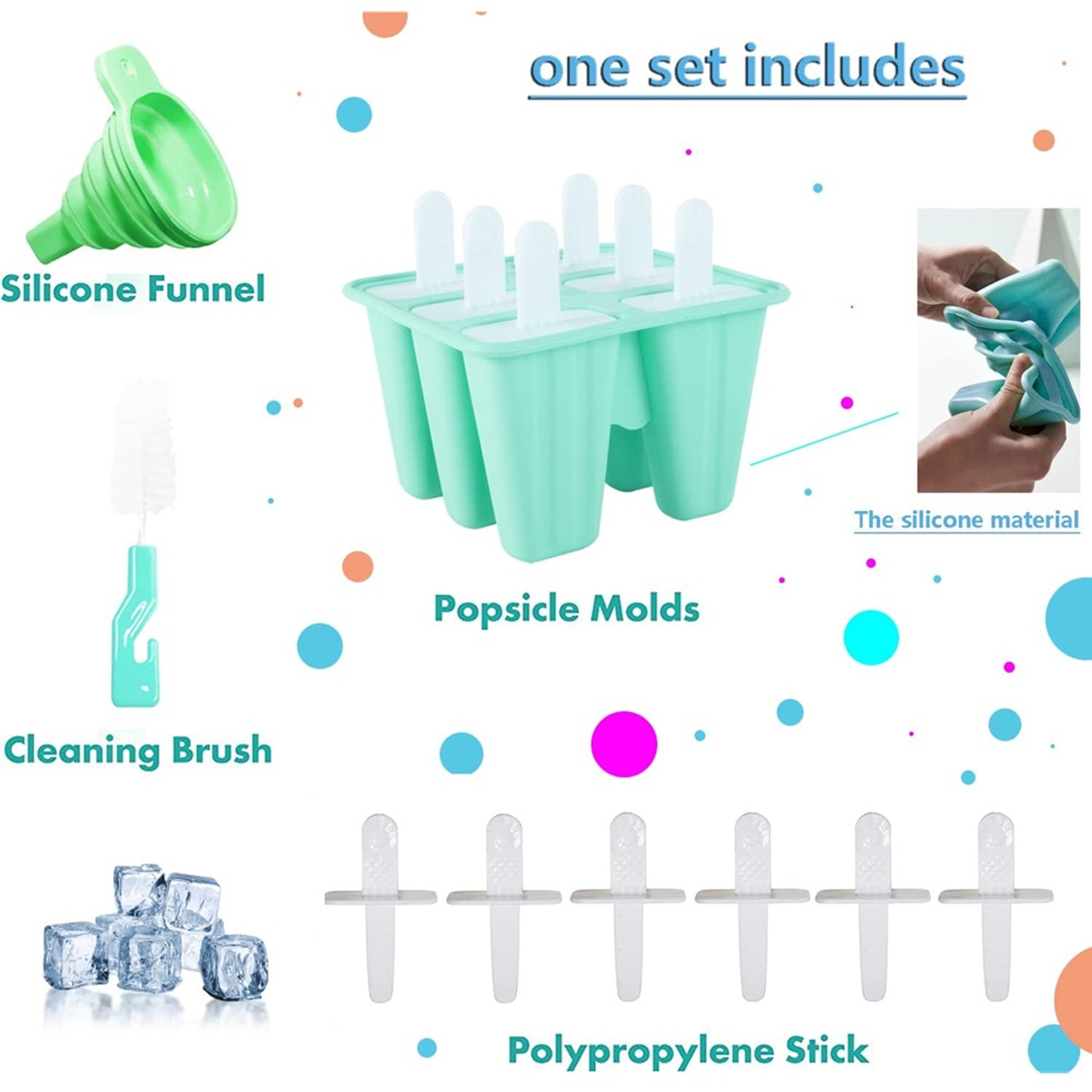 Silicone Popsicle Maker Tray With Reusable Sticks 6 Cavity Popsicle Mold For Homemade Frozen Treats 4