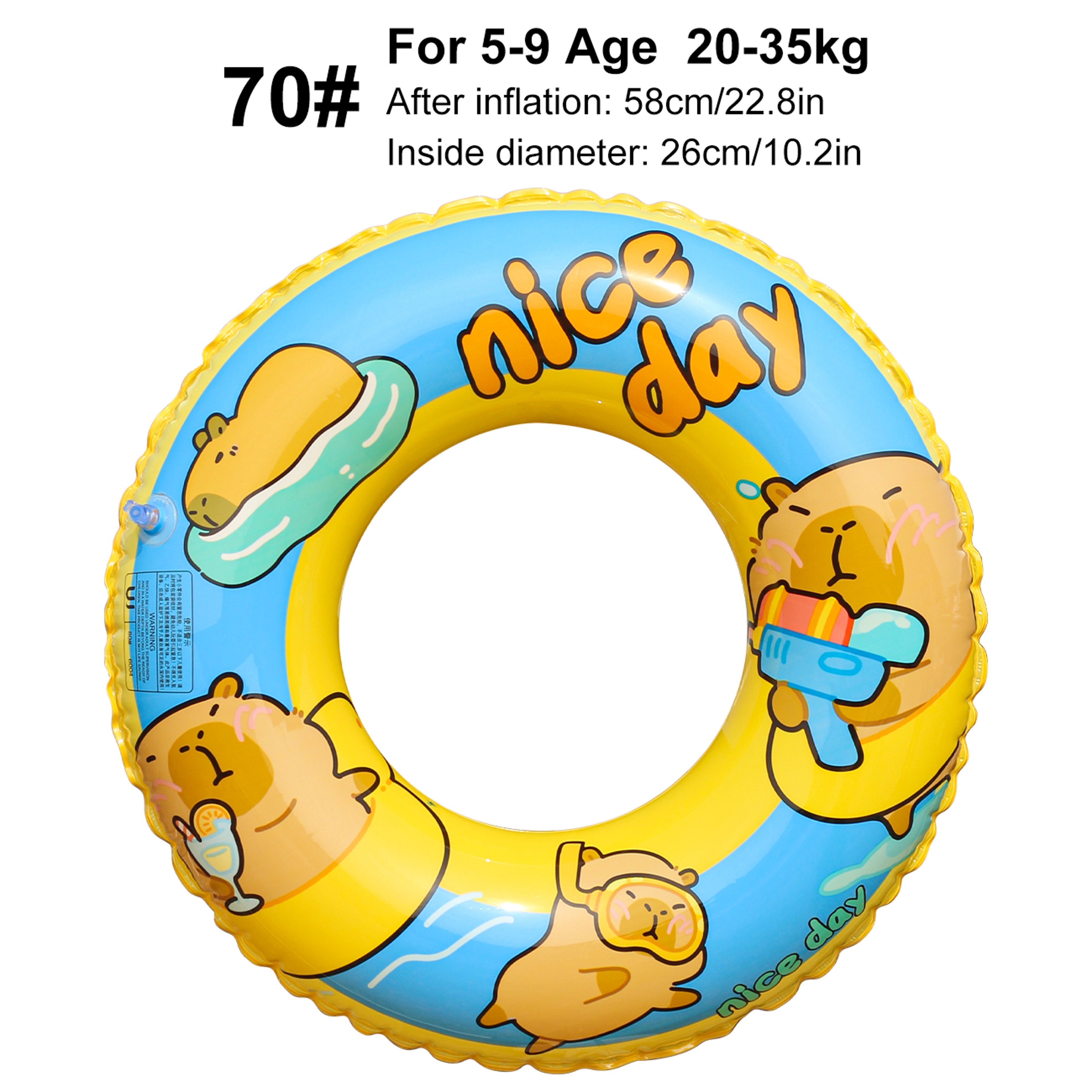Capybara Inflatable Pool Float Ring Cute Summer Water Float For Beach  Pool Fun 6